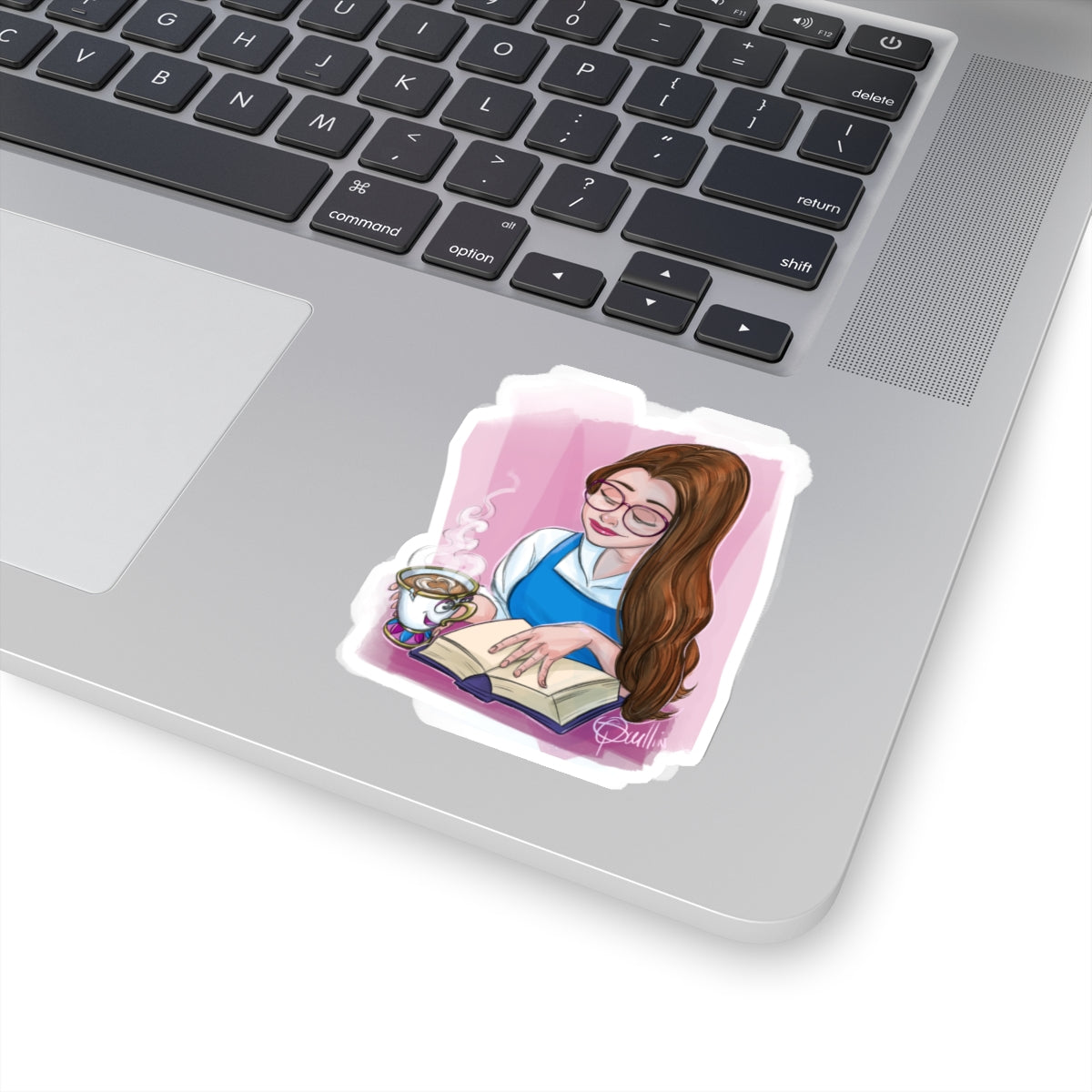 Belle Reading with Chip Kiss-Cut Stickers