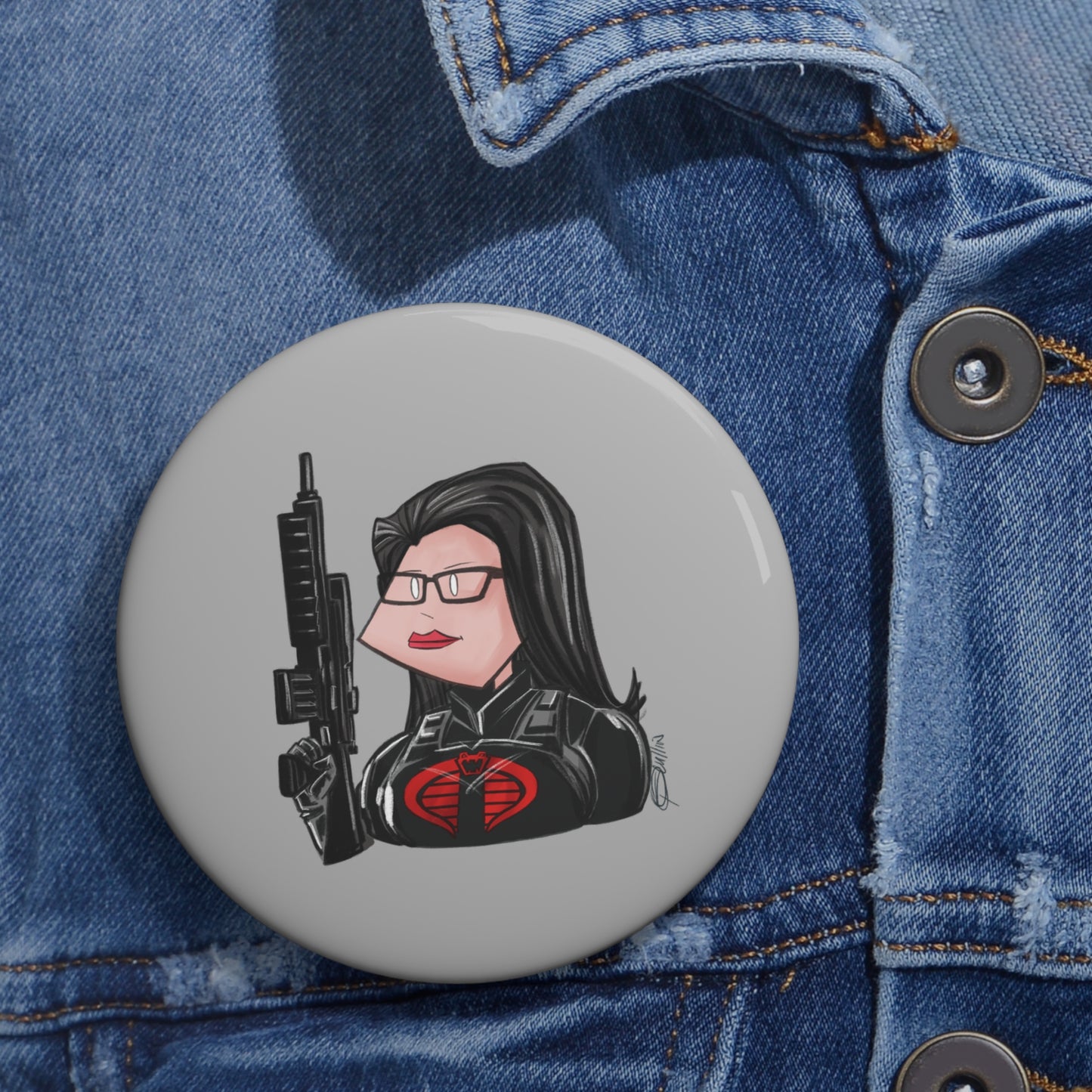 GI-Joe Baroness Pin Button