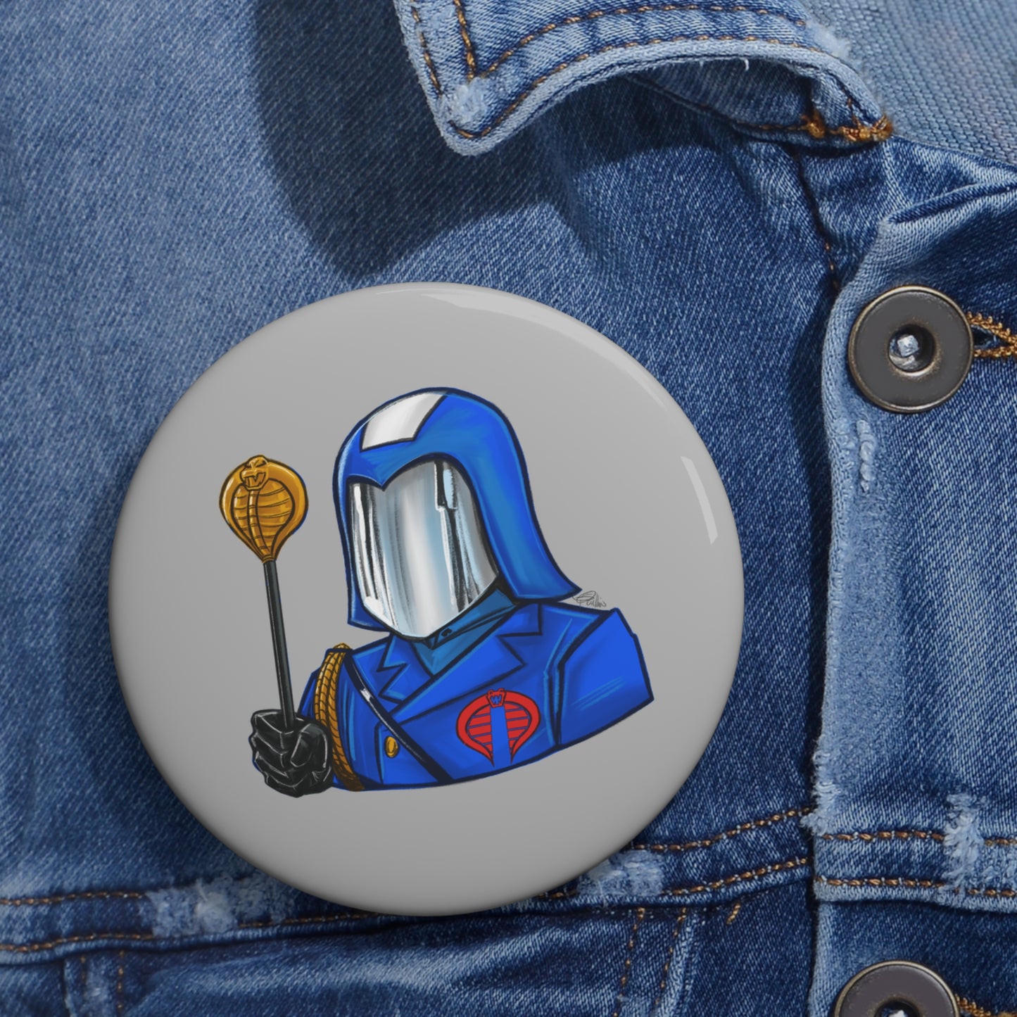 GI-Joe Cobra Commander Pin Button