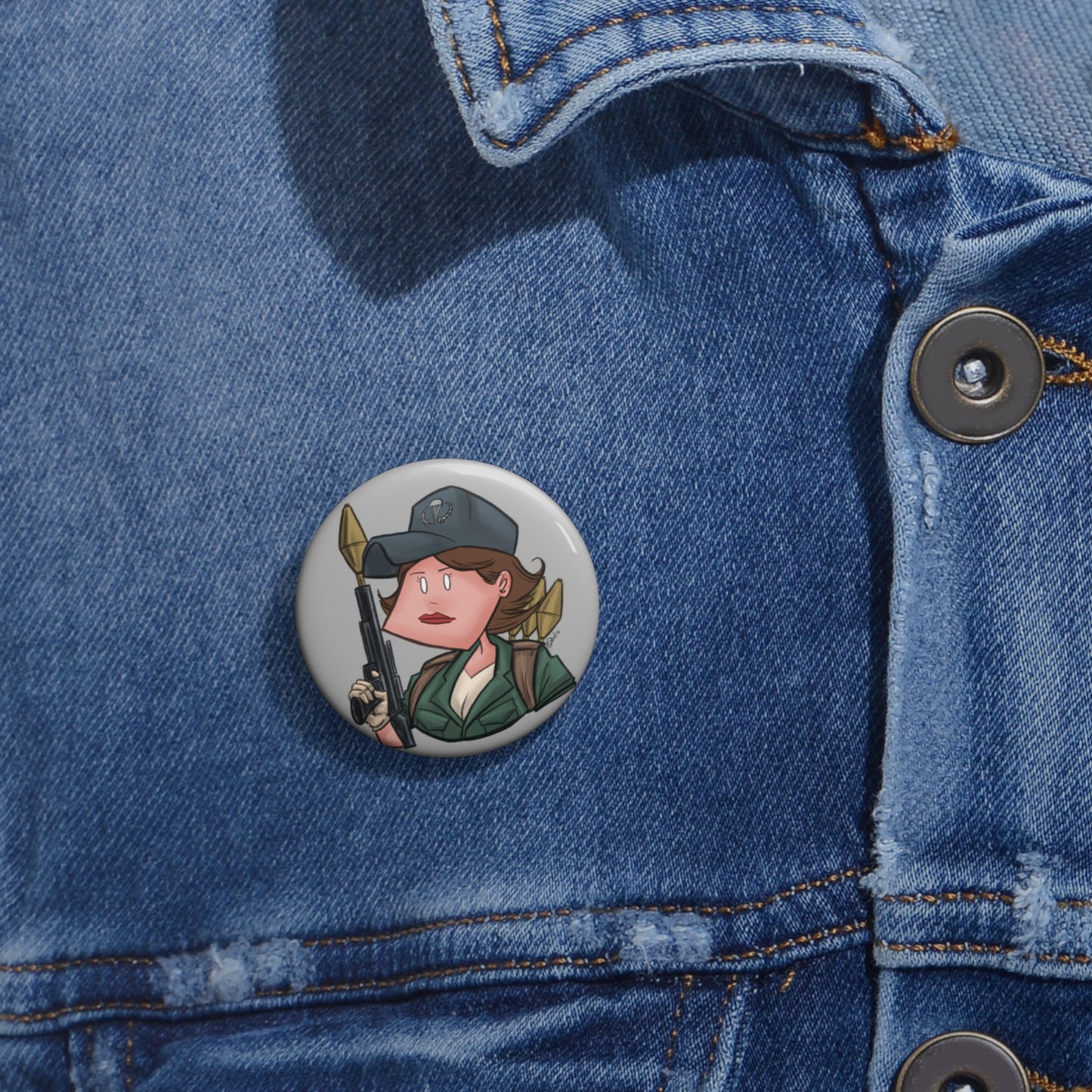 GI-Joe Lady Jaye Pin Button