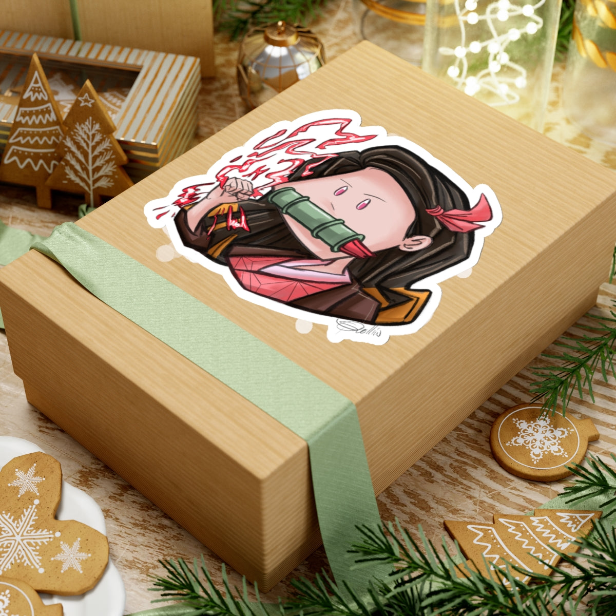 Demon Slayer Nezuko Kamado Kiss-Cut Stickers
