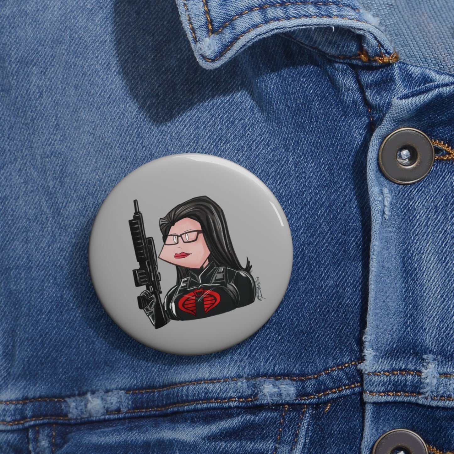 GI-Joe Baroness Pin Button