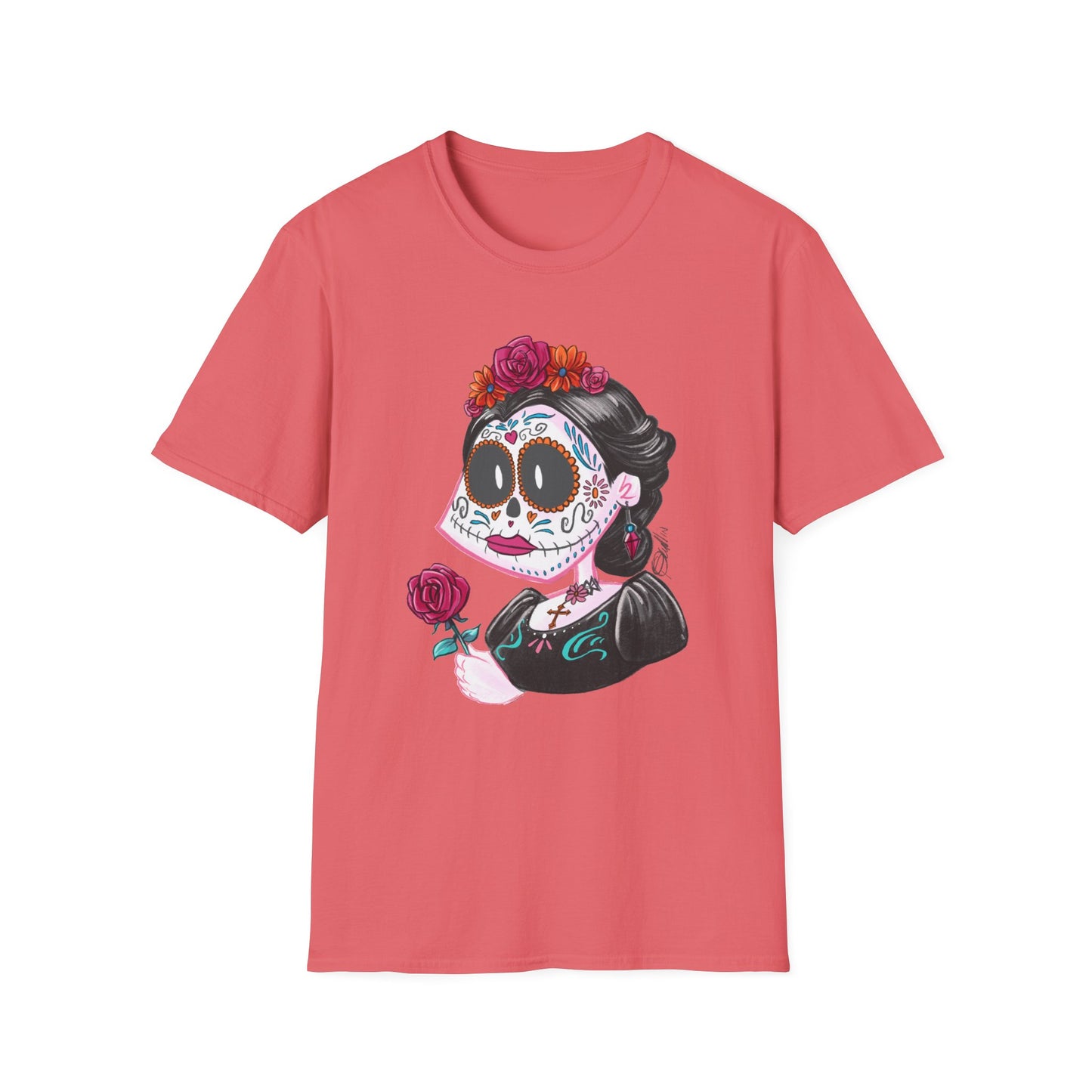 Floral Skull Dia de los Muertos Unisex T-Shirt