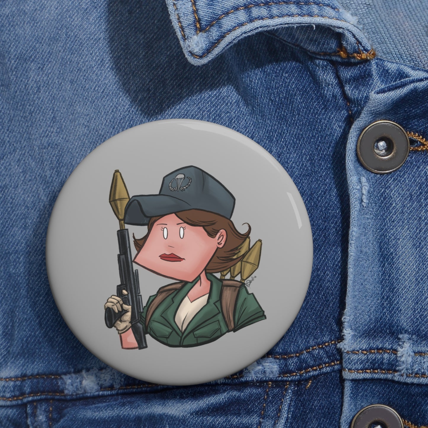 GI-Joe Lady Jaye Pin Button
