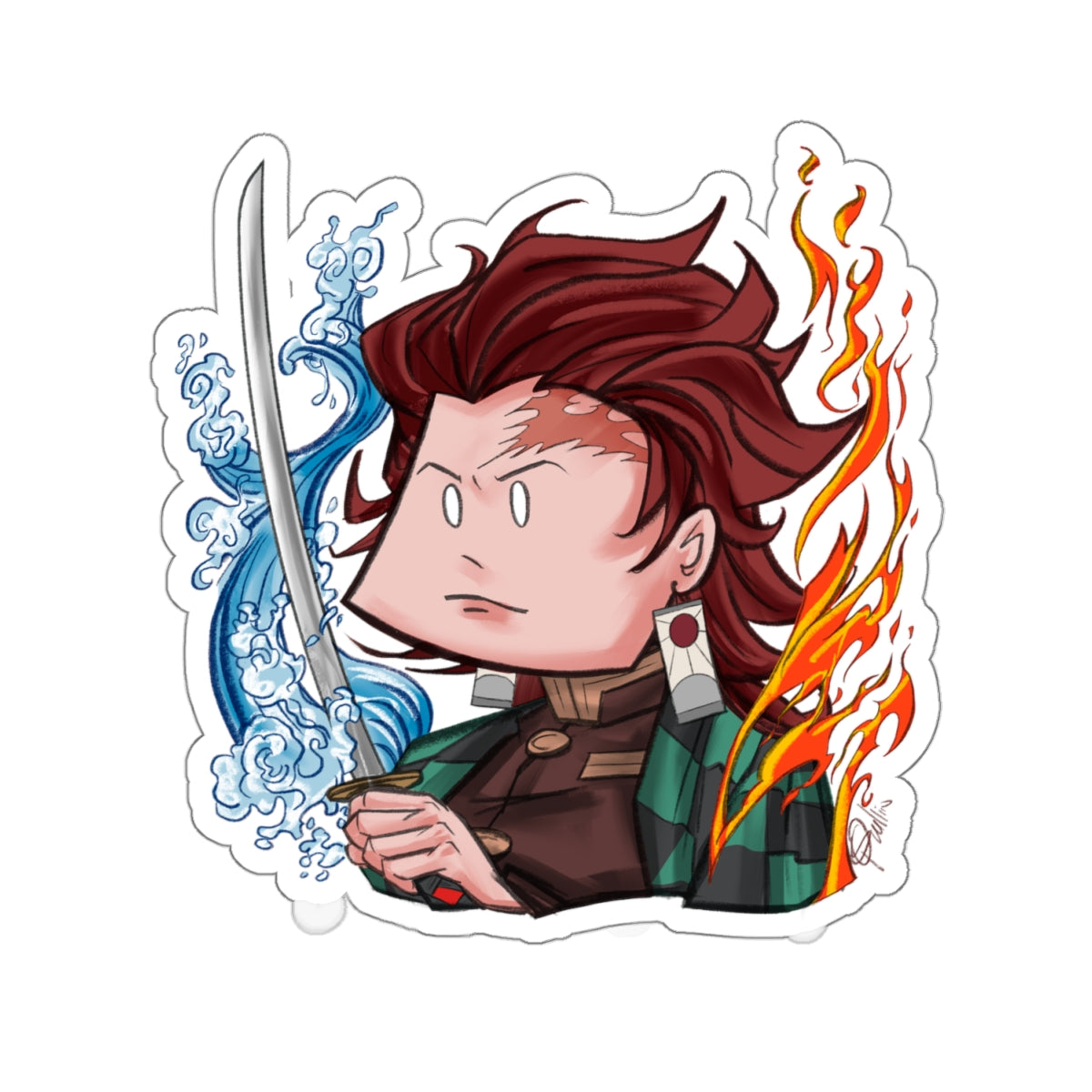 Demon Slayer Tanjiro Kamado Kiss-Cut Stickers