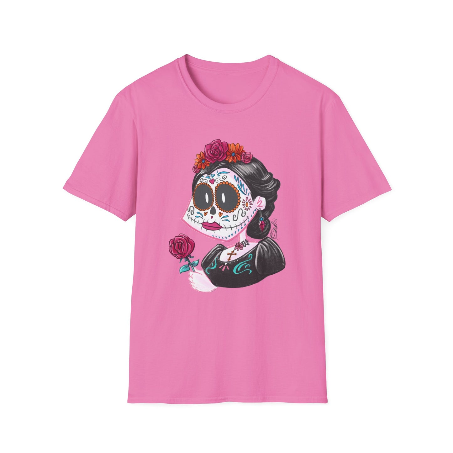 Floral Skull Dia de los Muertos Unisex T-Shirt