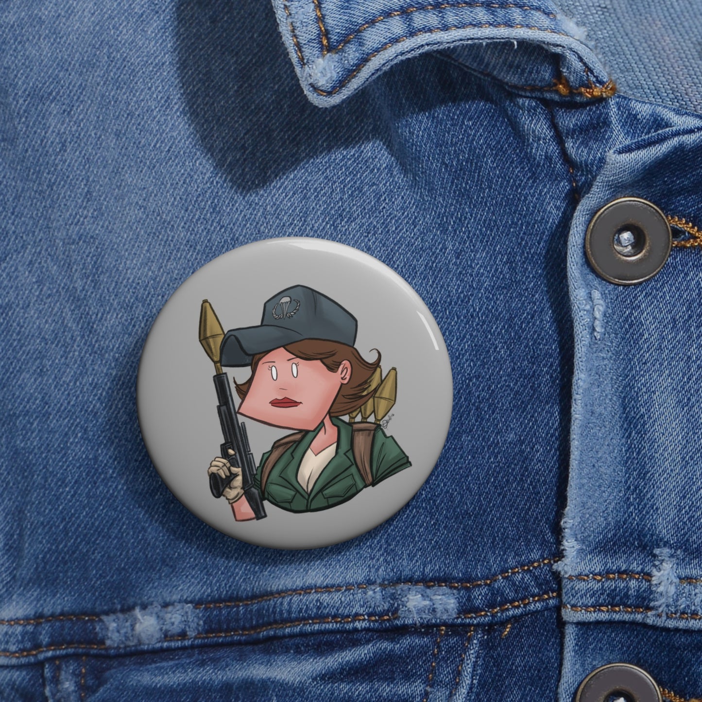 GI-Joe Lady Jaye Pin Button