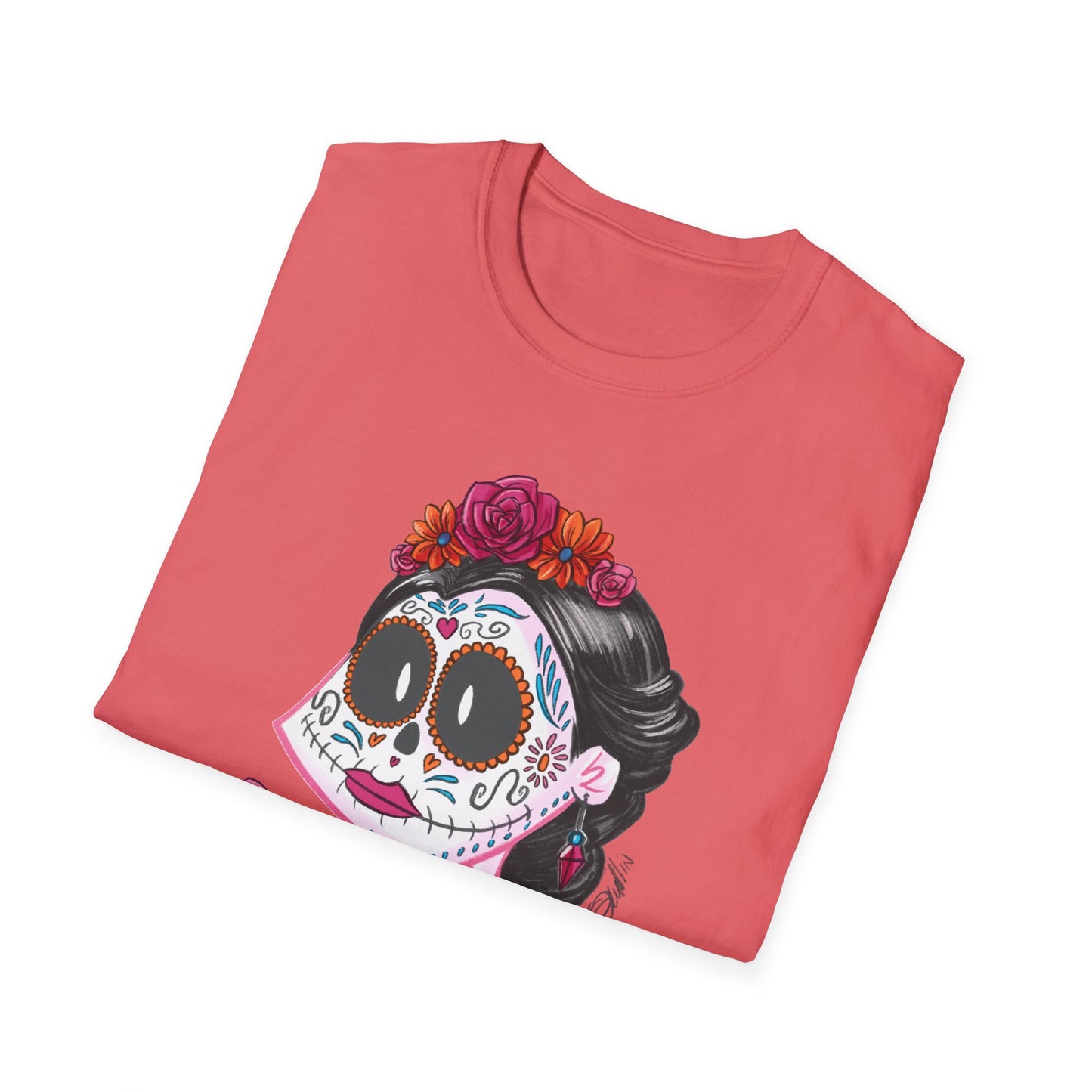 Floral Skull Dia de los Muertos Unisex T-Shirt