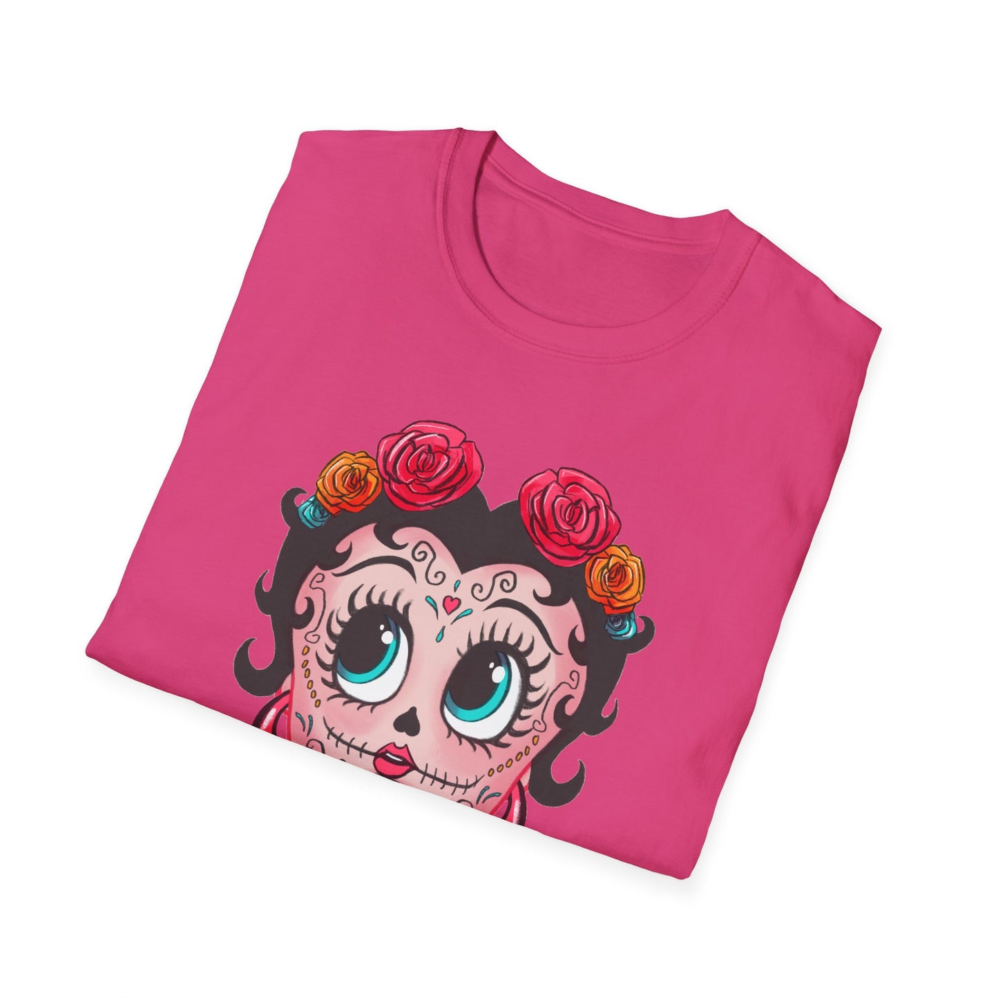 Betty Boop Dia de los Muertos Floral Skull T-Shirt