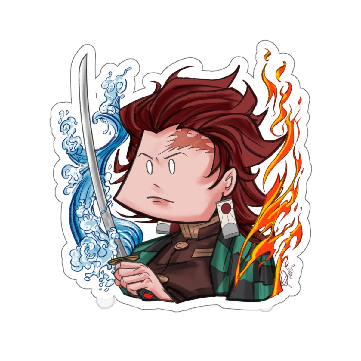 Demon Slayer Tanjiro Kamado Kiss-Cut Stickers