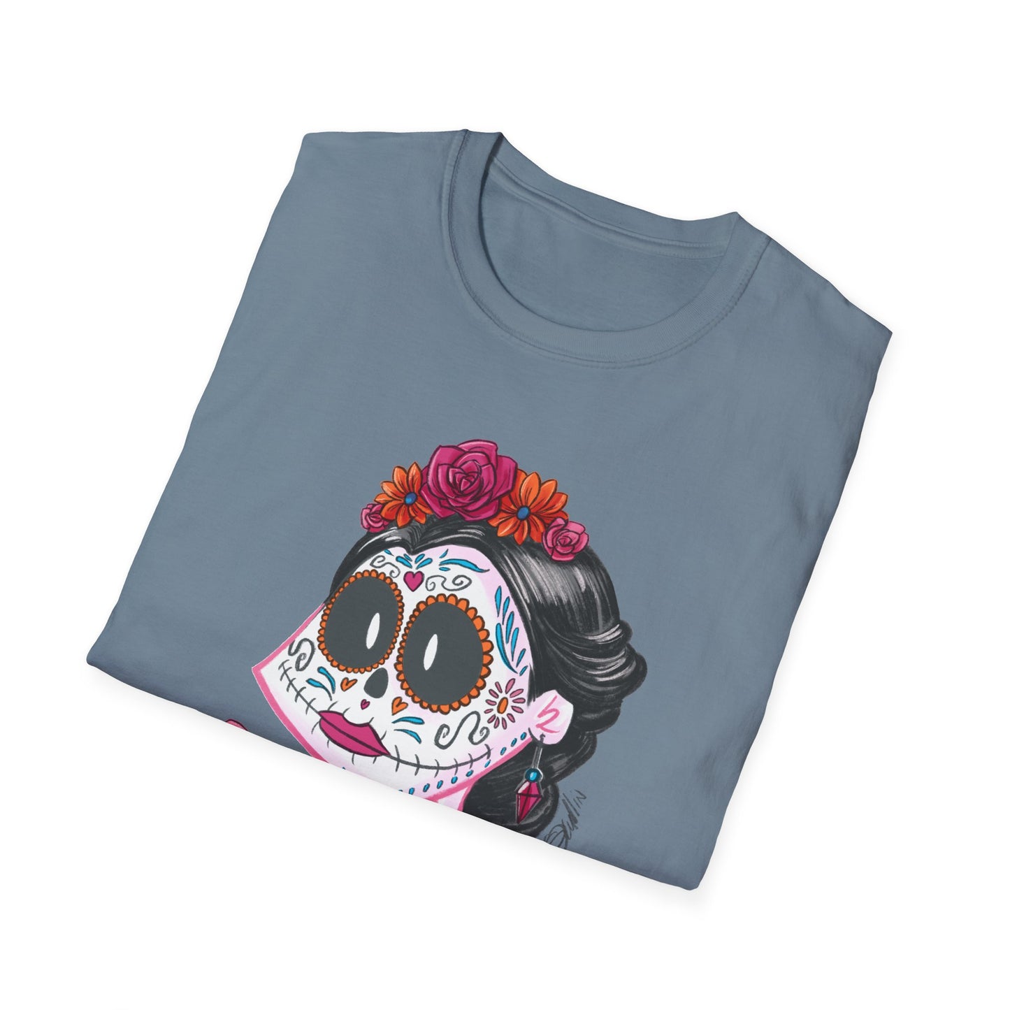 Floral Skull Dia de los Muertos Unisex T-Shirt
