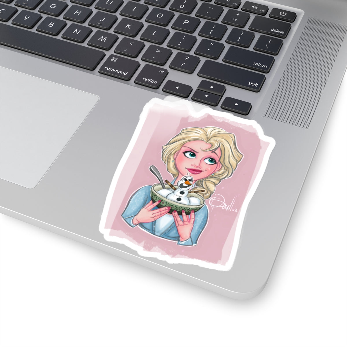 Elsa Eating an Olaf Snow Cone Sticker