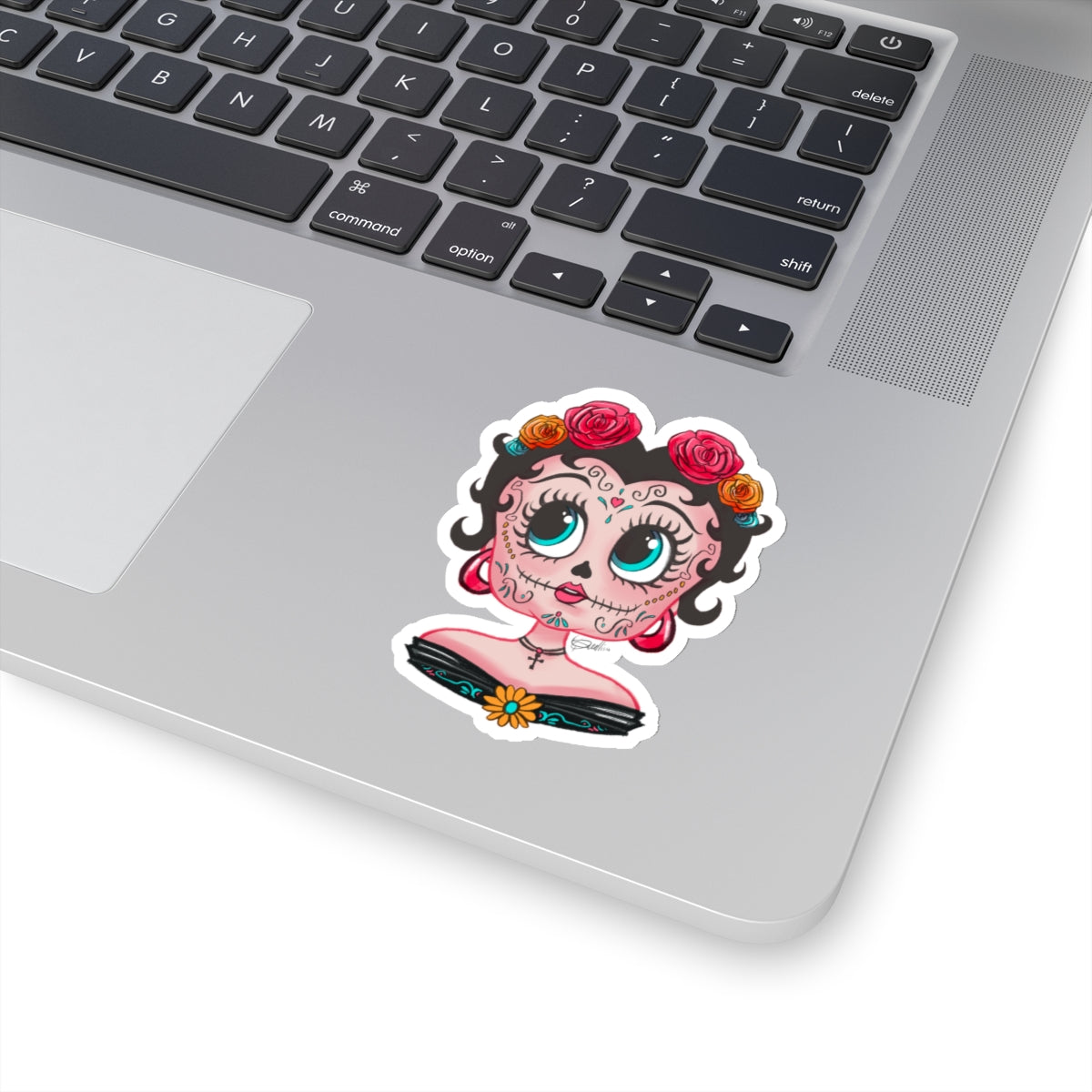 Betty Boop Dia de los Muertos Floral Kiss-Cut Stickers