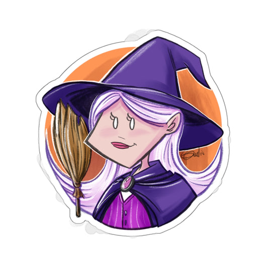 Cute Lil Witch Kiss-Cut Stickers