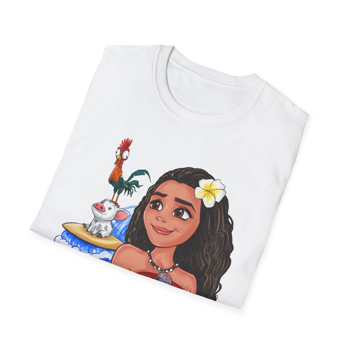 Moana riding the waves with Hei Hei and Pua T-Shirt
