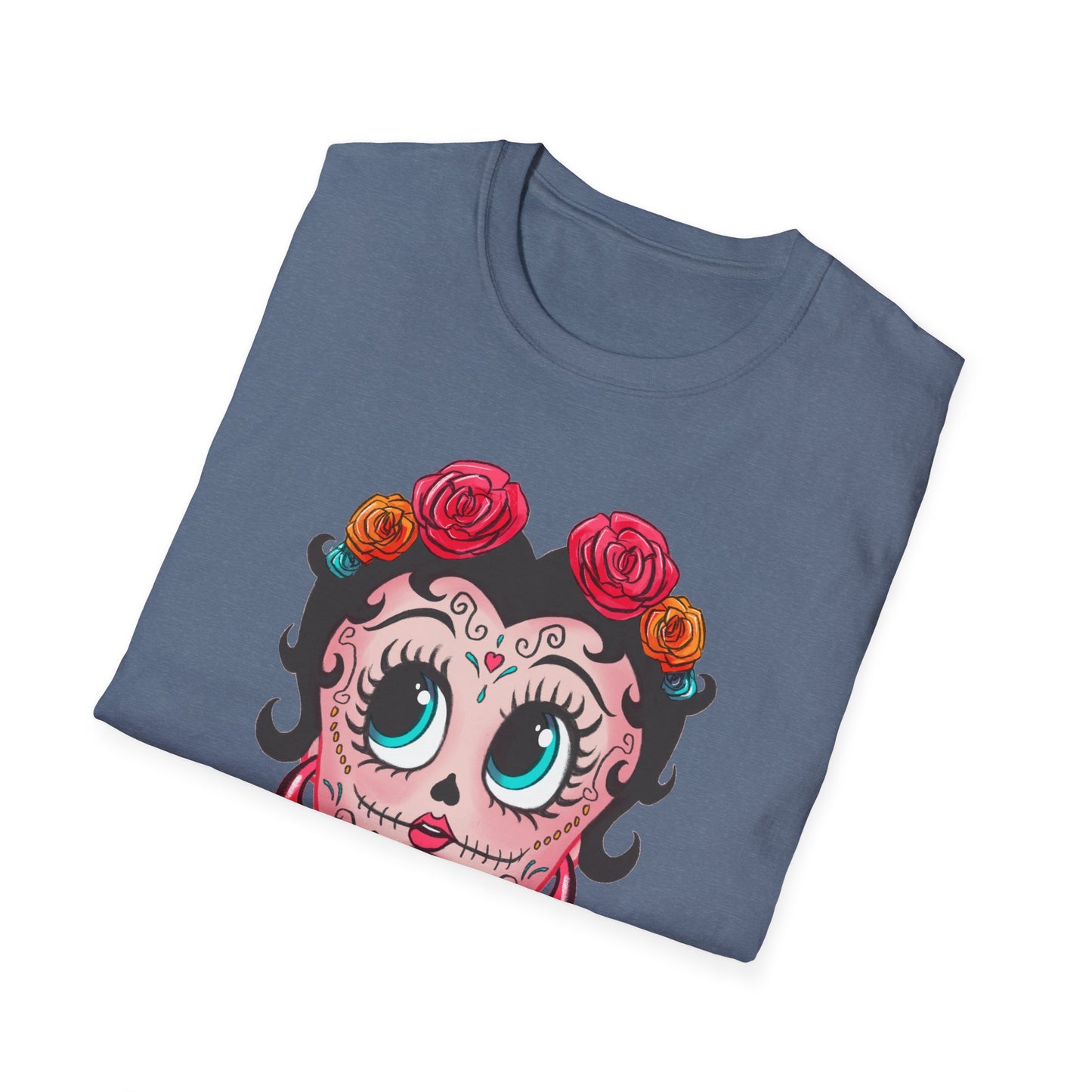 Betty Boop Dia de los Muertos Floral Skull T-Shirt