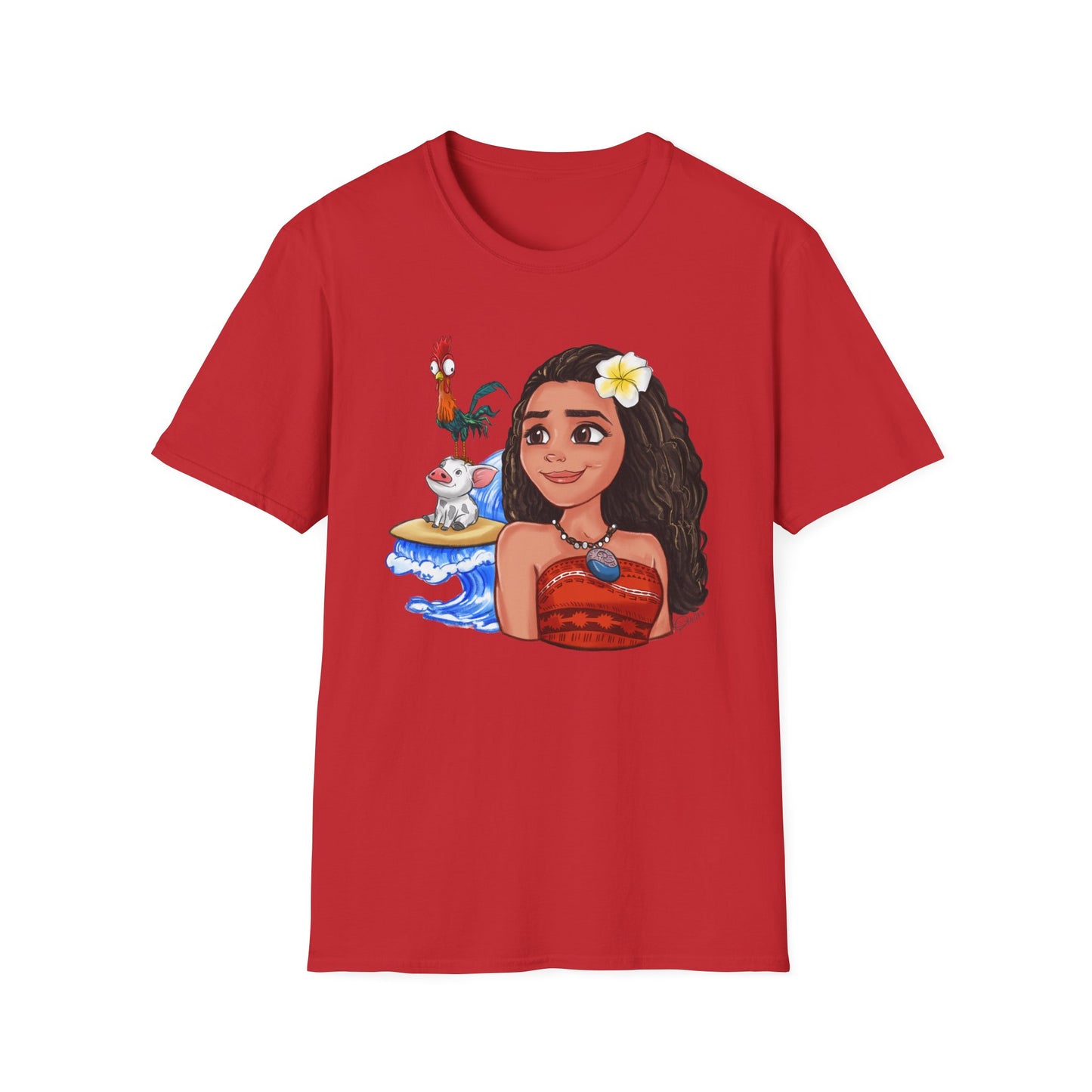Moana riding the waves with Hei Hei and Pua T-Shirt