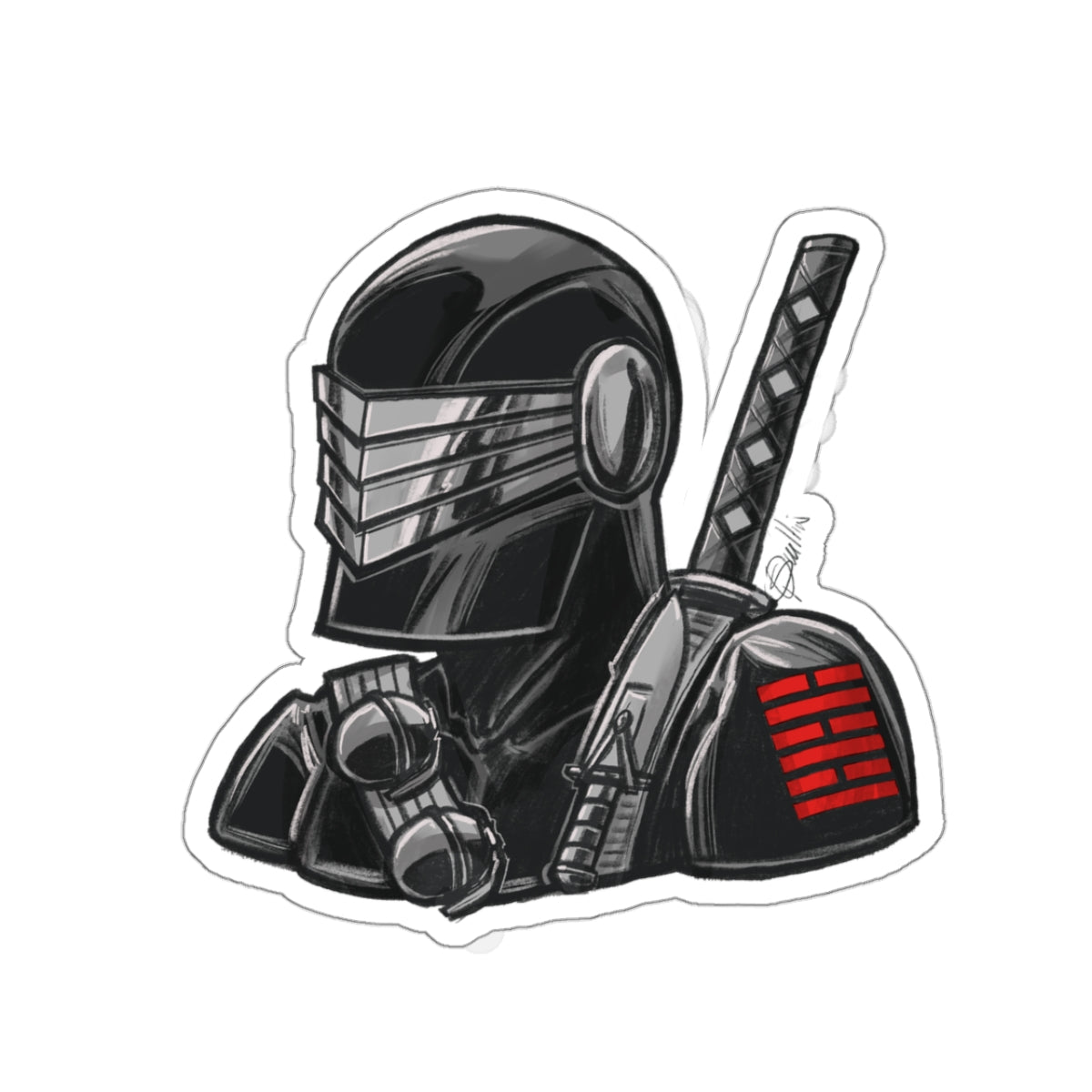 GI-Joe Snake Eyes Kiss-Cut Stickers