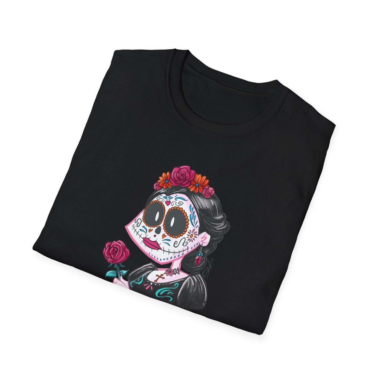 Floral Skull Dia de los Muertos Unisex T-Shirt
