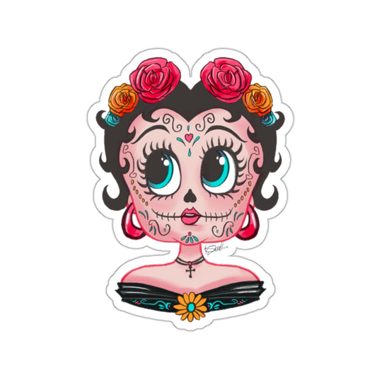 Betty Boop Dia de los Muertos Floral Kiss-Cut Stickers