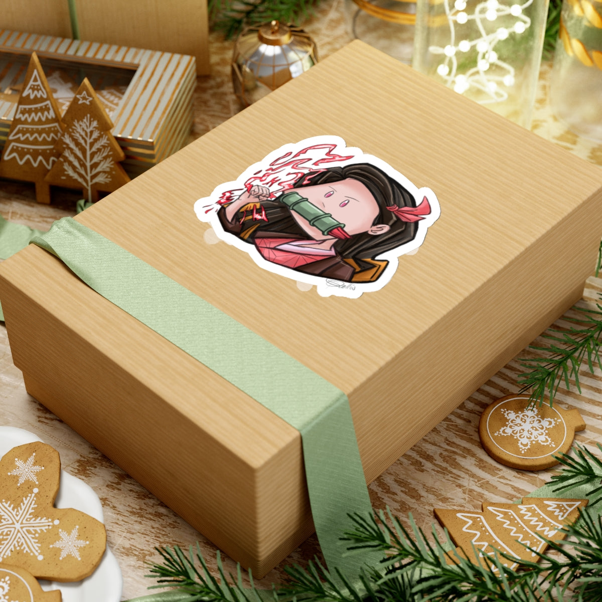 Demon Slayer Nezuko Kamado Kiss-Cut Stickers