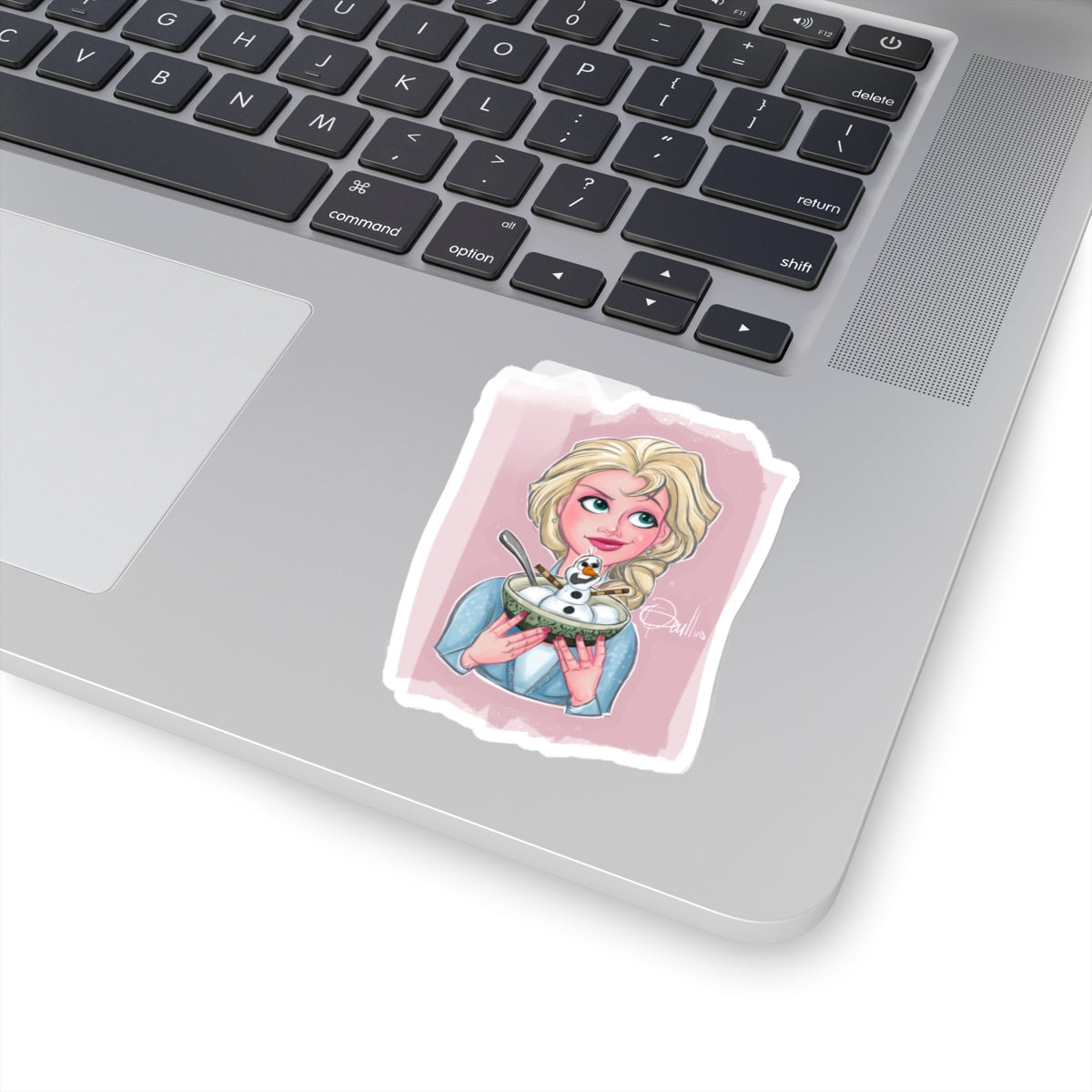 Elsa Eating an Olaf Snow Cone Sticker