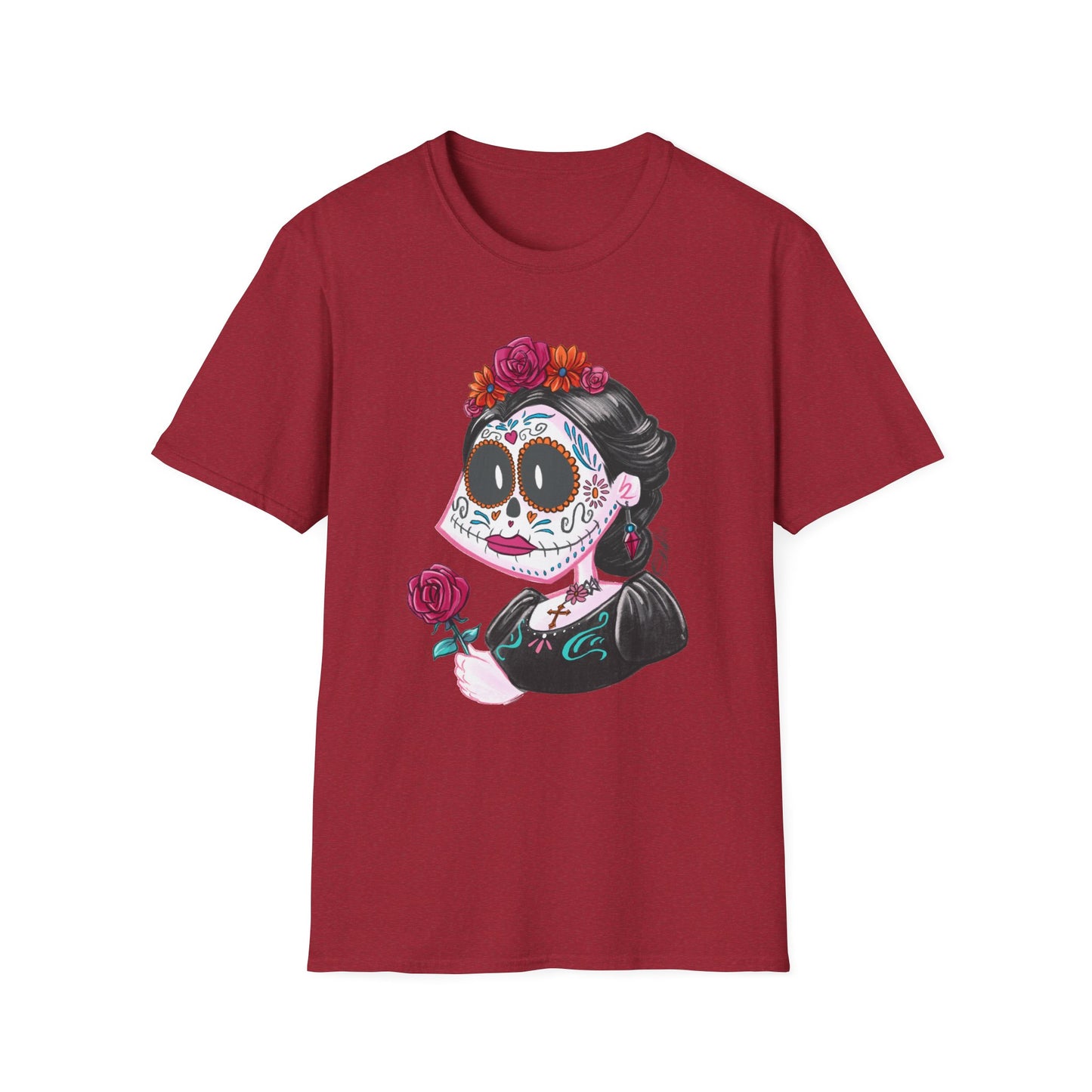 Floral Skull Dia de los Muertos Unisex T-Shirt