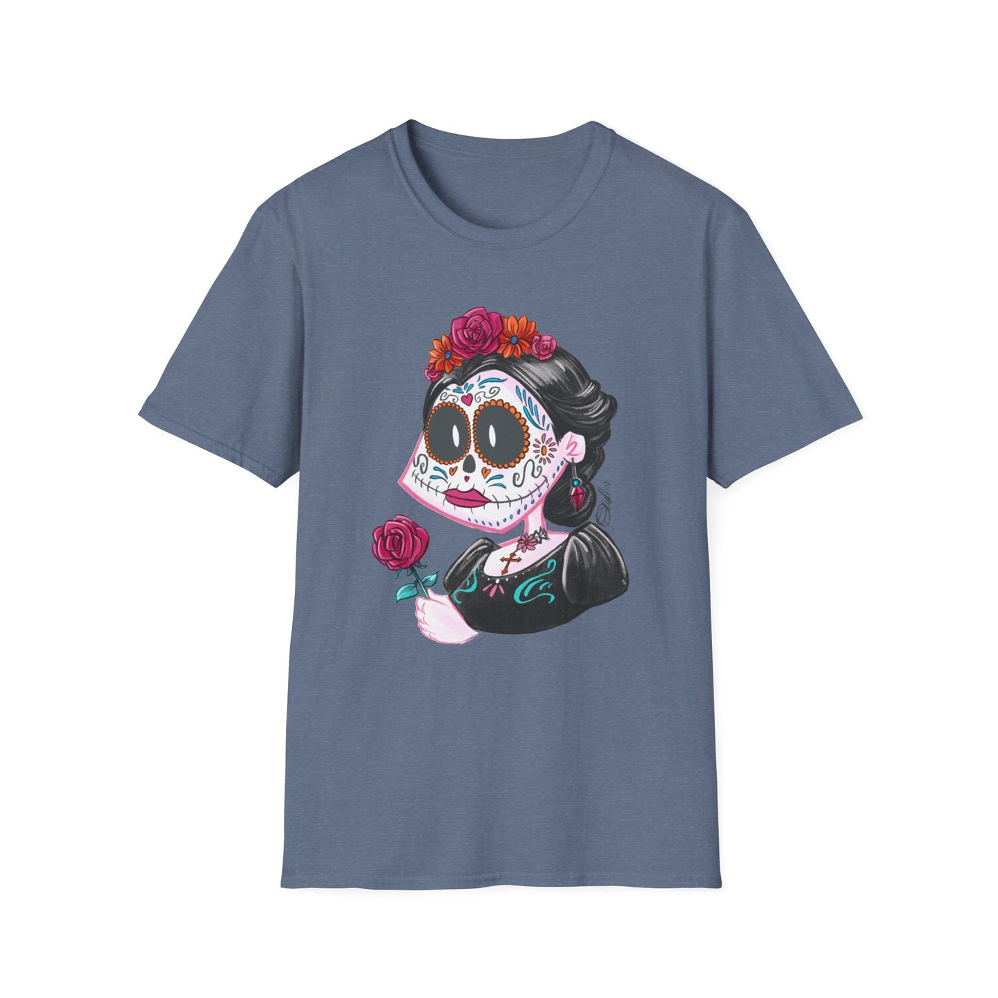 Floral Skull Dia de los Muertos Unisex T-Shirt