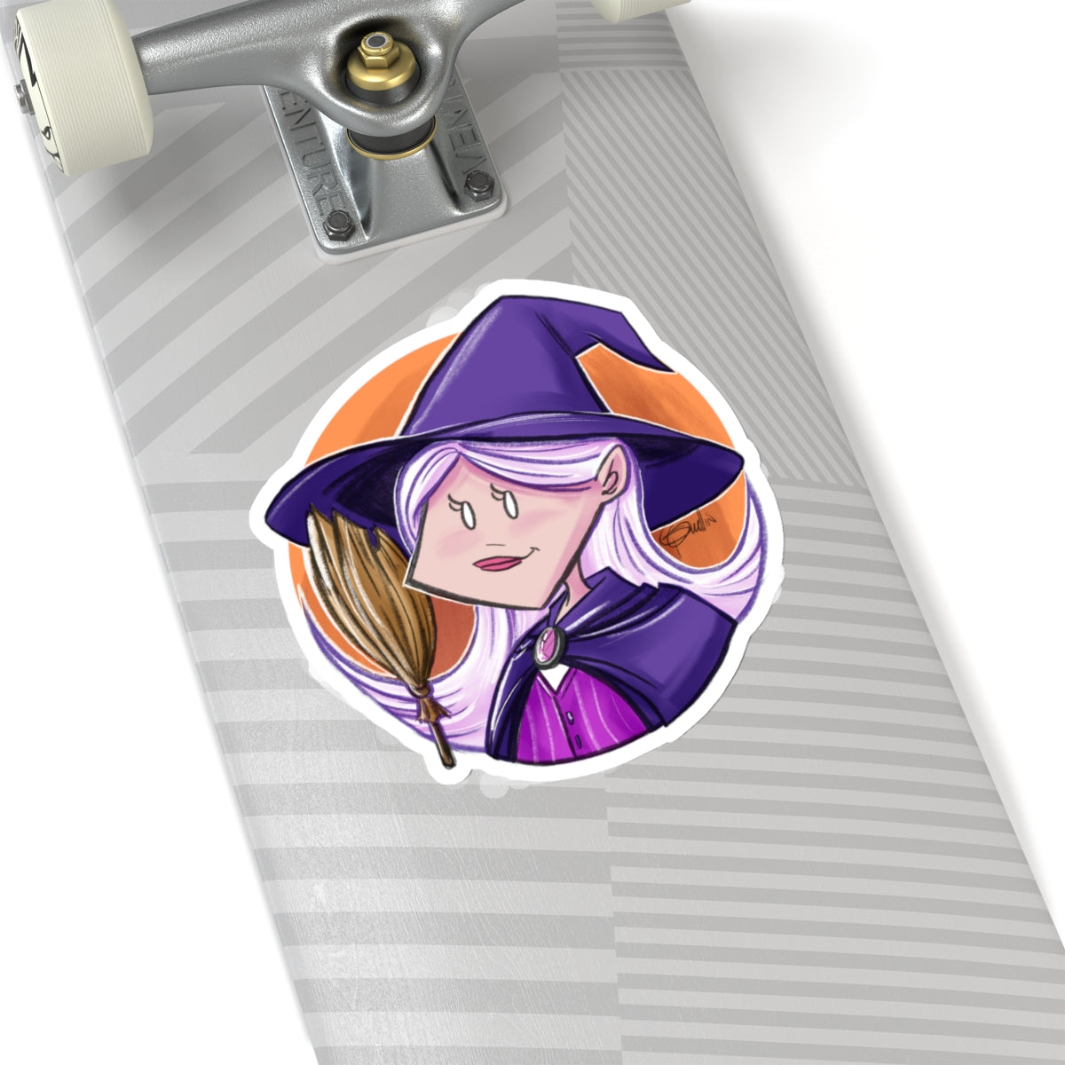 Cute Lil Witch Kiss-Cut Stickers
