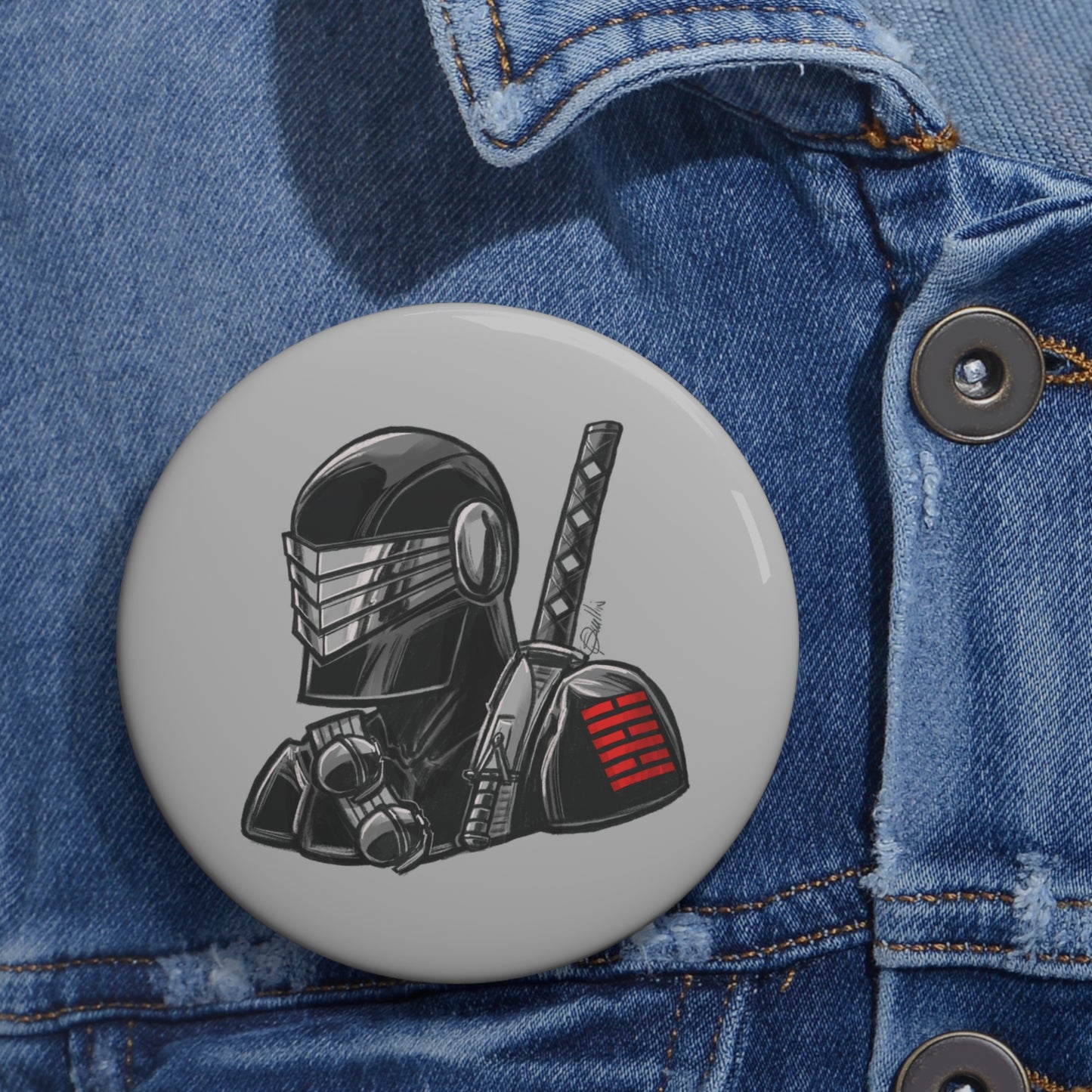 GI-Joe Snake Eyes Pin Buttons