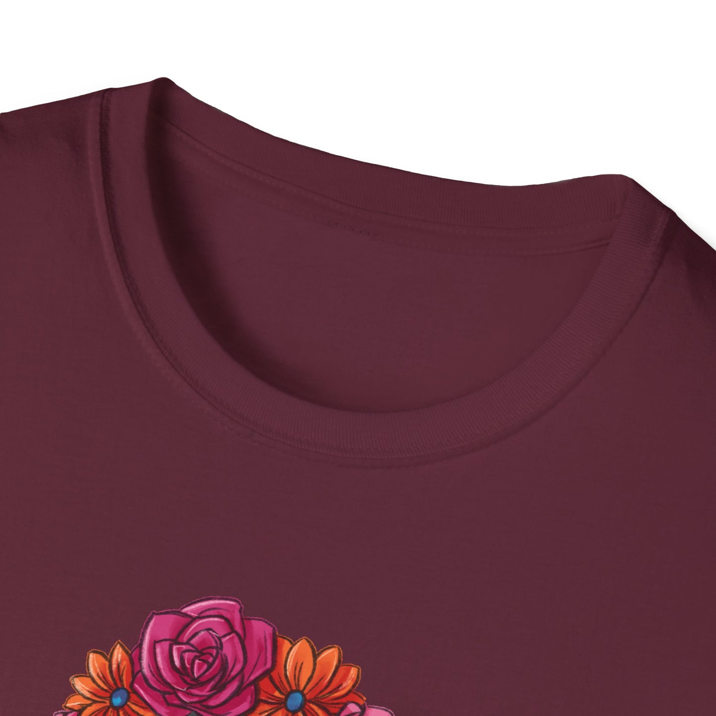 Floral Skull Dia de los Muertos Unisex T-Shirt