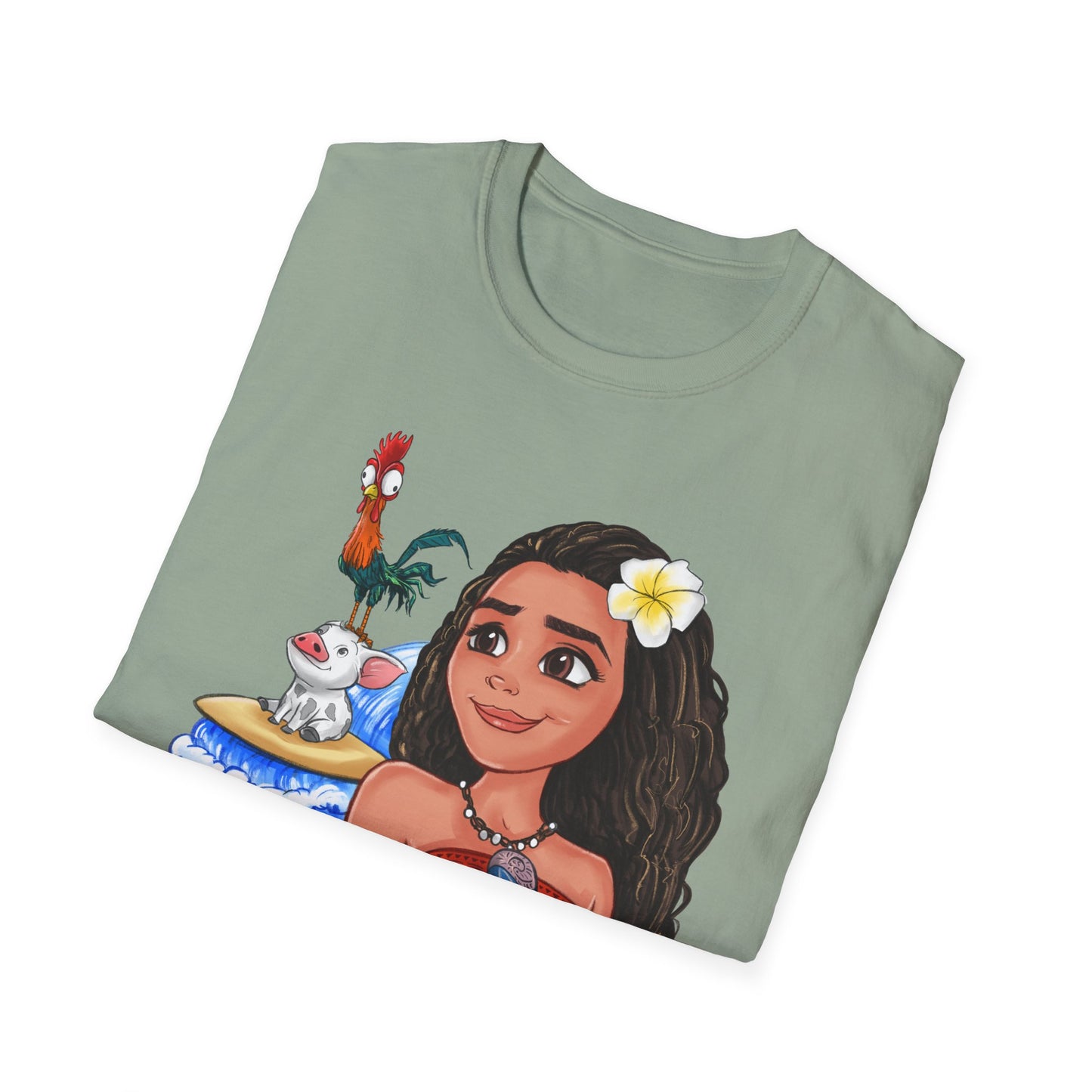 Moana riding the waves with Hei Hei and Pua T-Shirt
