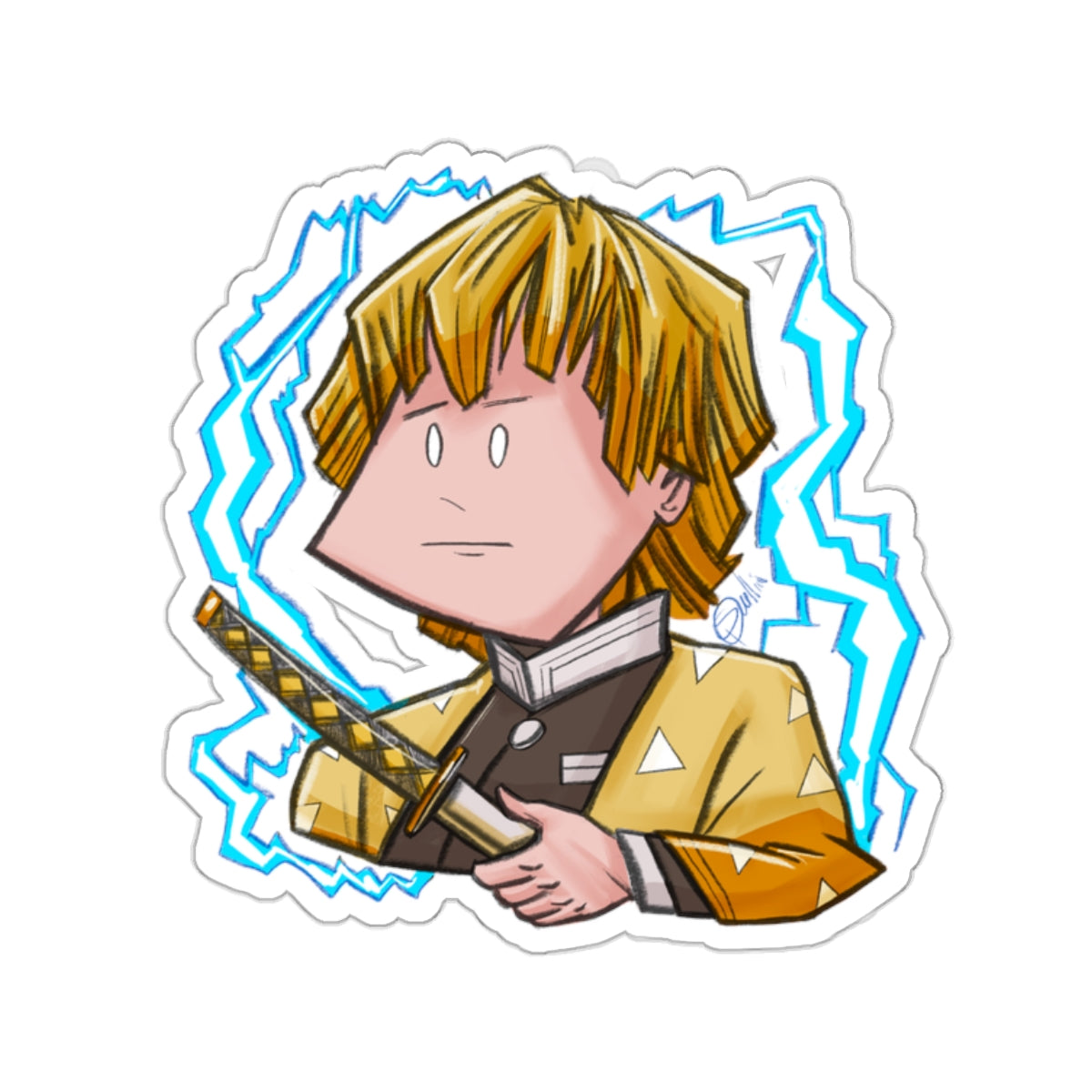 Demon Slayer Zenitsu Agatsuma Kiss-Cut Stickers