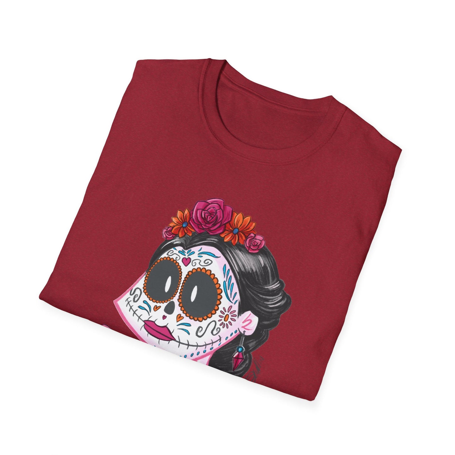 Floral Skull Dia de los Muertos Unisex T-Shirt