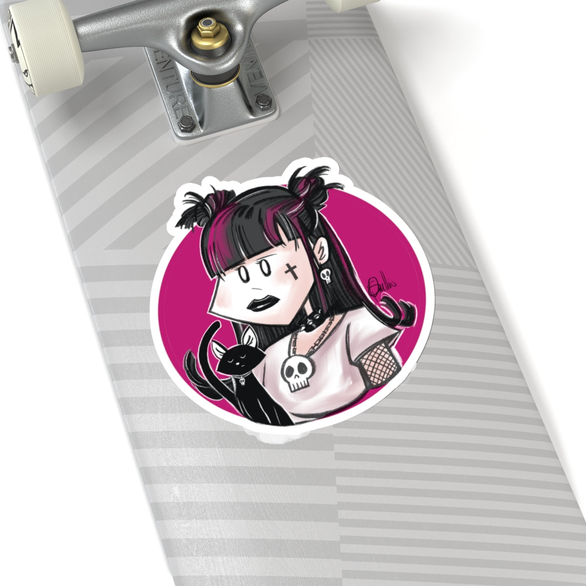 Goth Girl Kiss-Cut Stickers