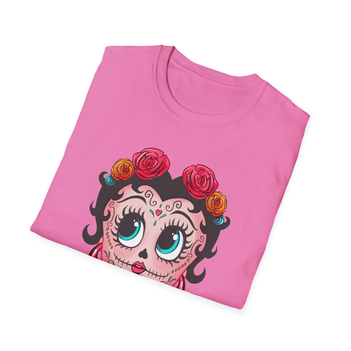 Betty Boop Dia de los Muertos Floral Skull T-Shirt