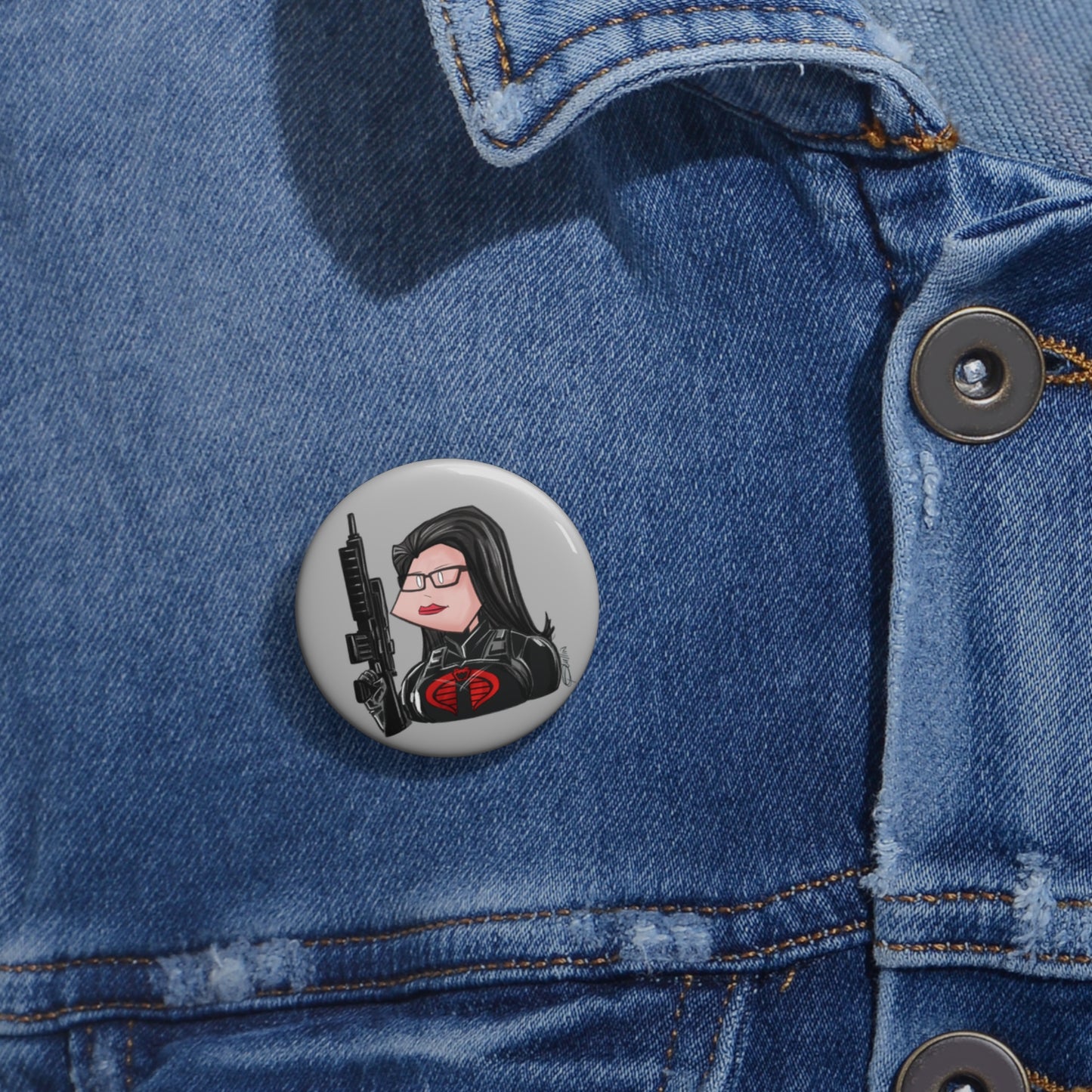 GI-Joe Baroness Pin Button