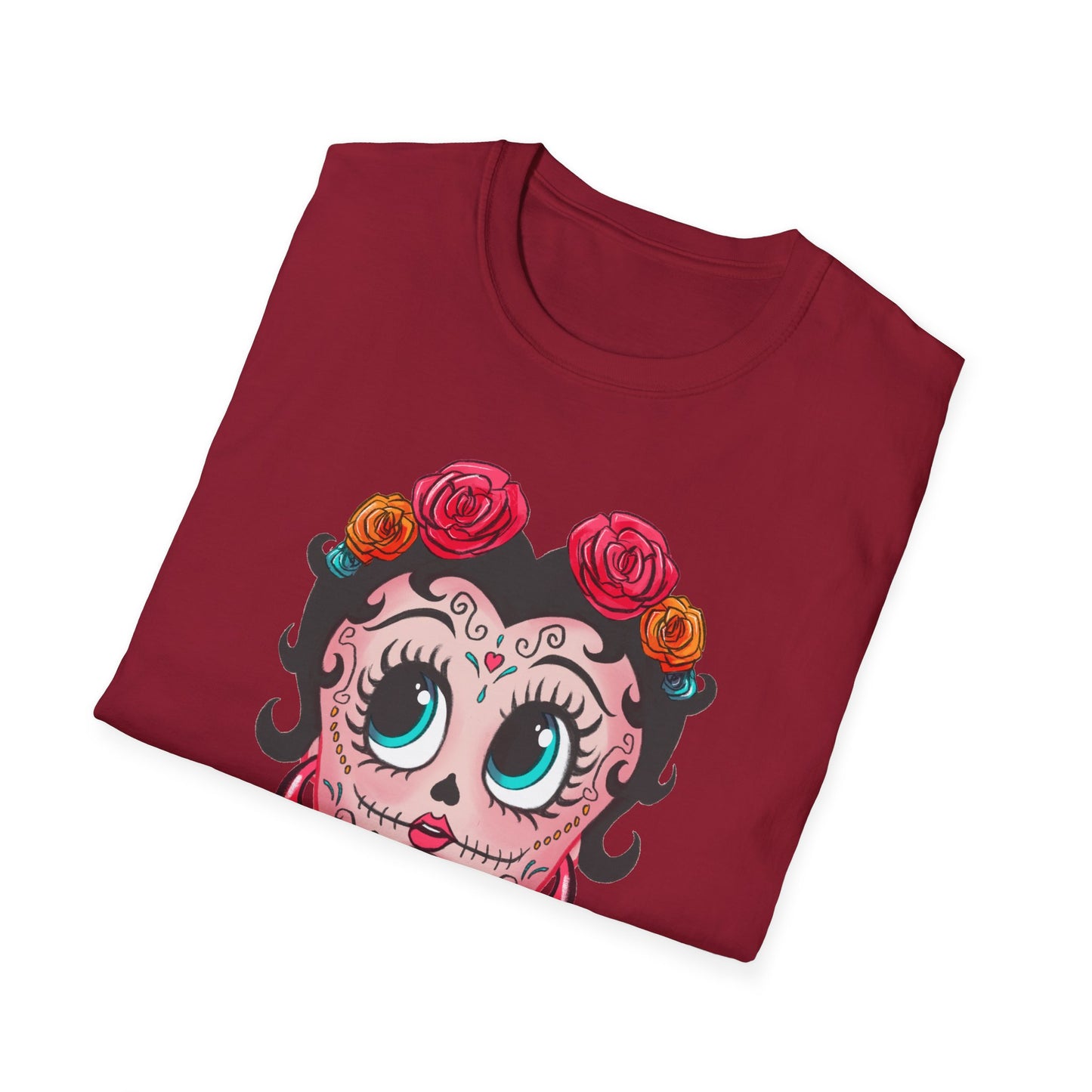 Betty Boop Dia de los Muertos Floral Skull T-Shirt
