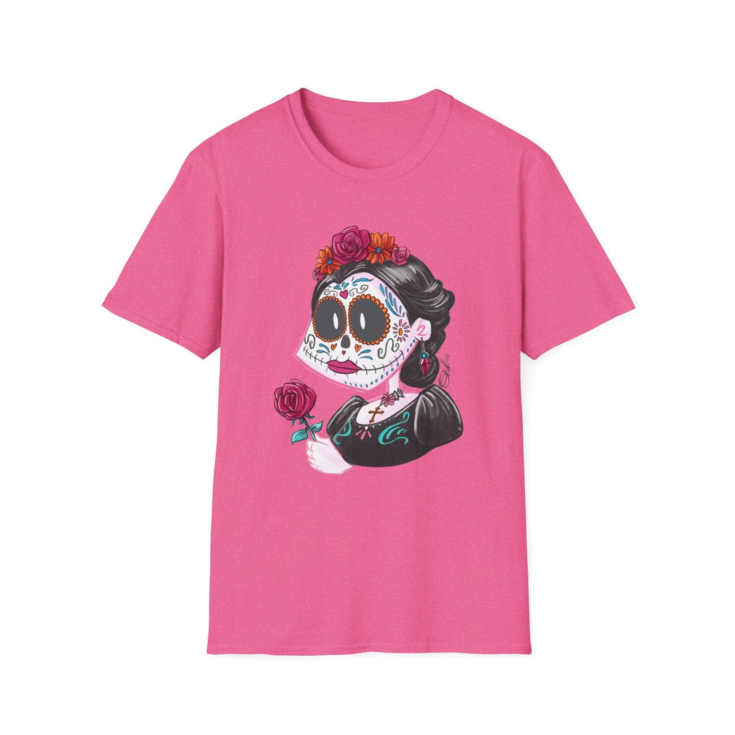 Floral Skull Dia de los Muertos Unisex T-Shirt