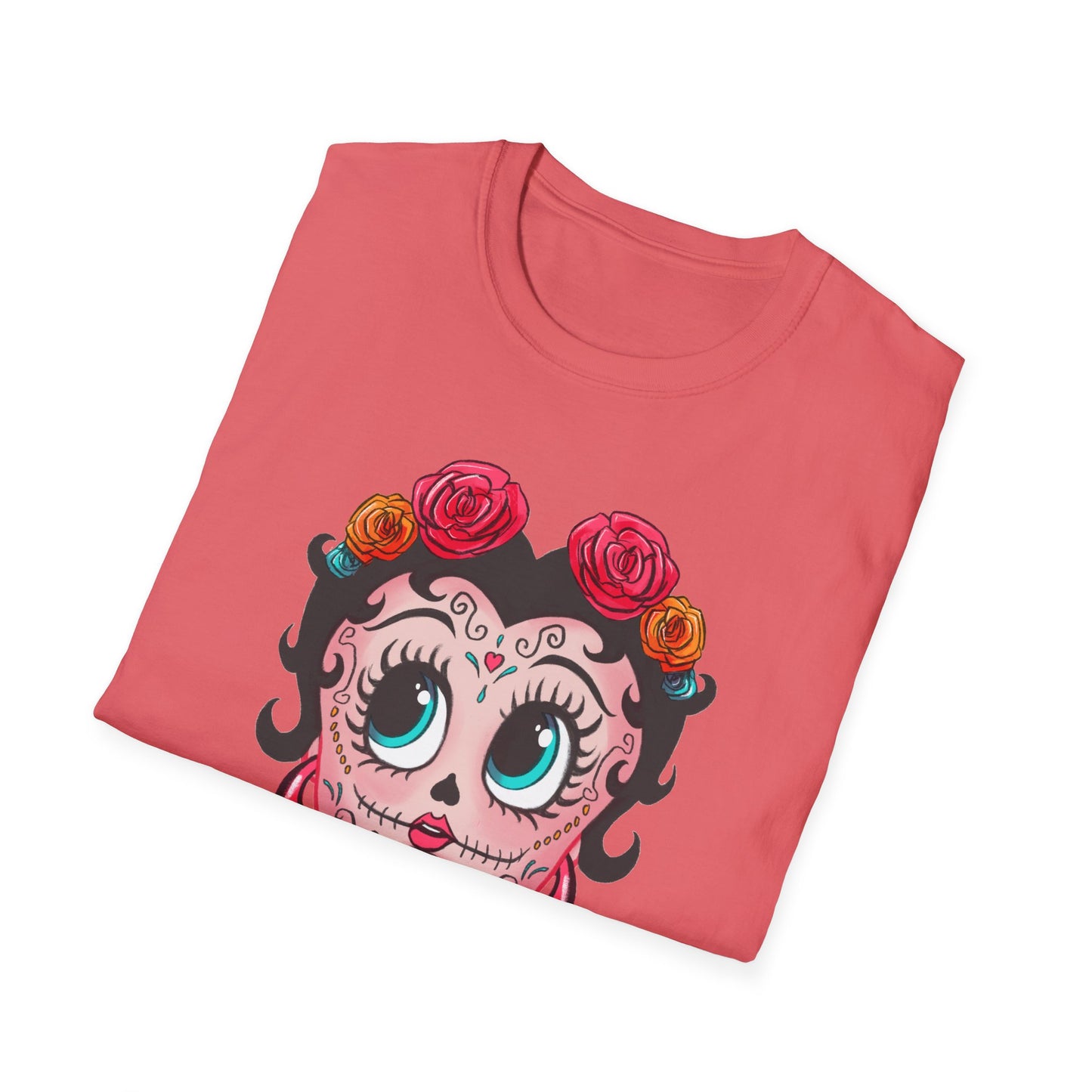 Betty Boop Dia de los Muertos Floral Skull T-Shirt