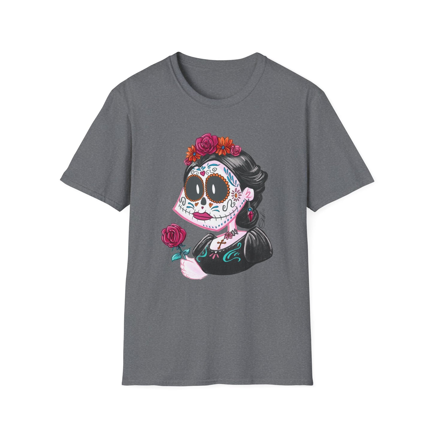 Floral Skull Dia de los Muertos Unisex T-Shirt