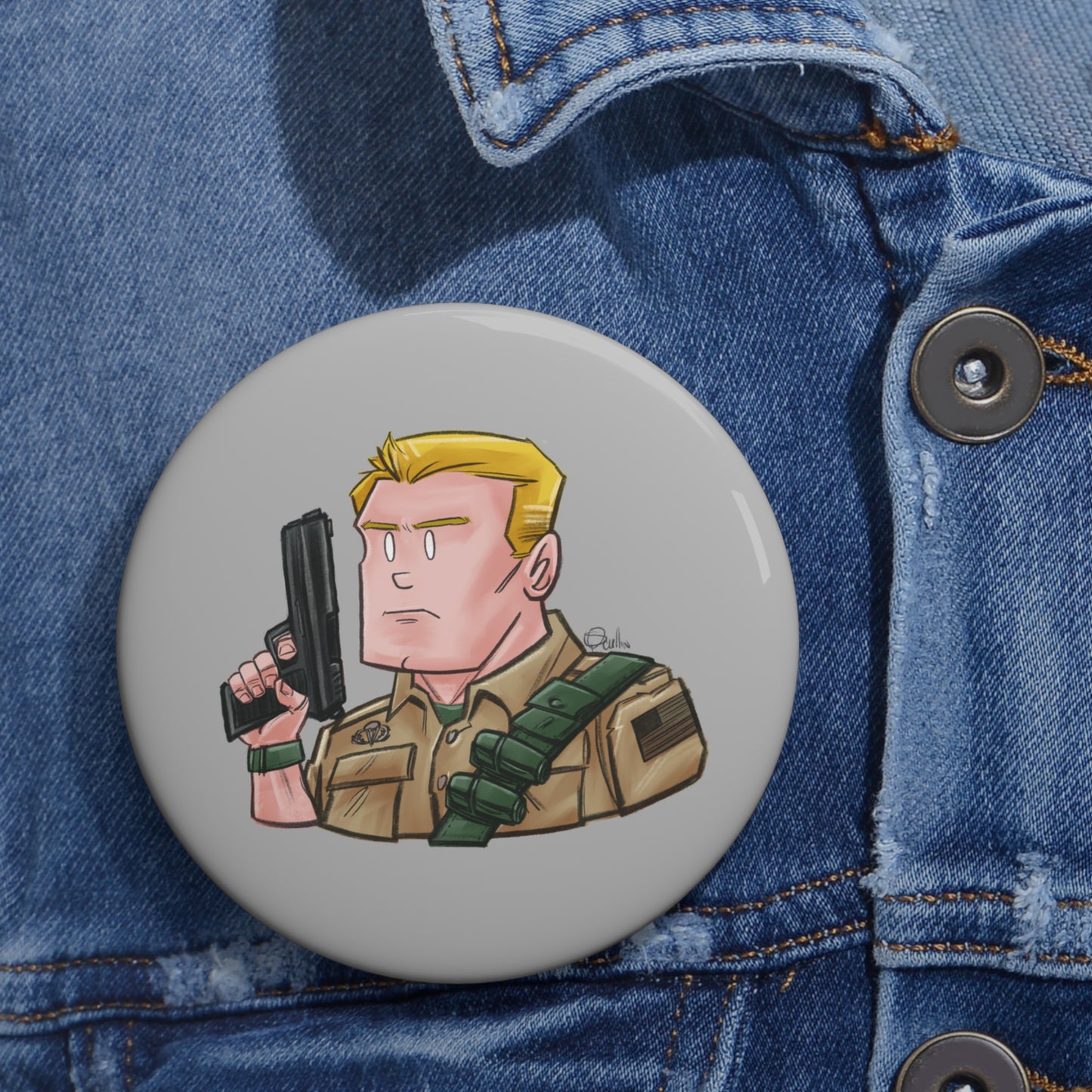 GI-Joe Duke Pin Buttons