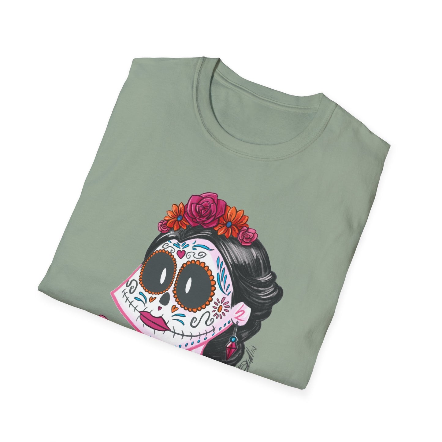 Floral Skull Dia de los Muertos Unisex T-Shirt