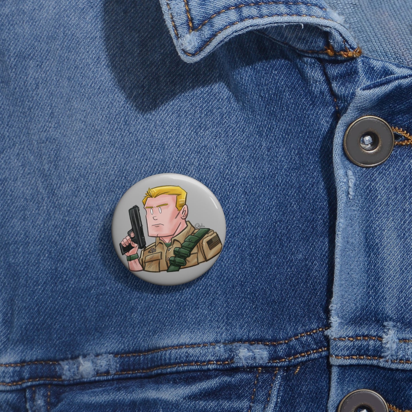 GI-Joe Duke Pin Buttons