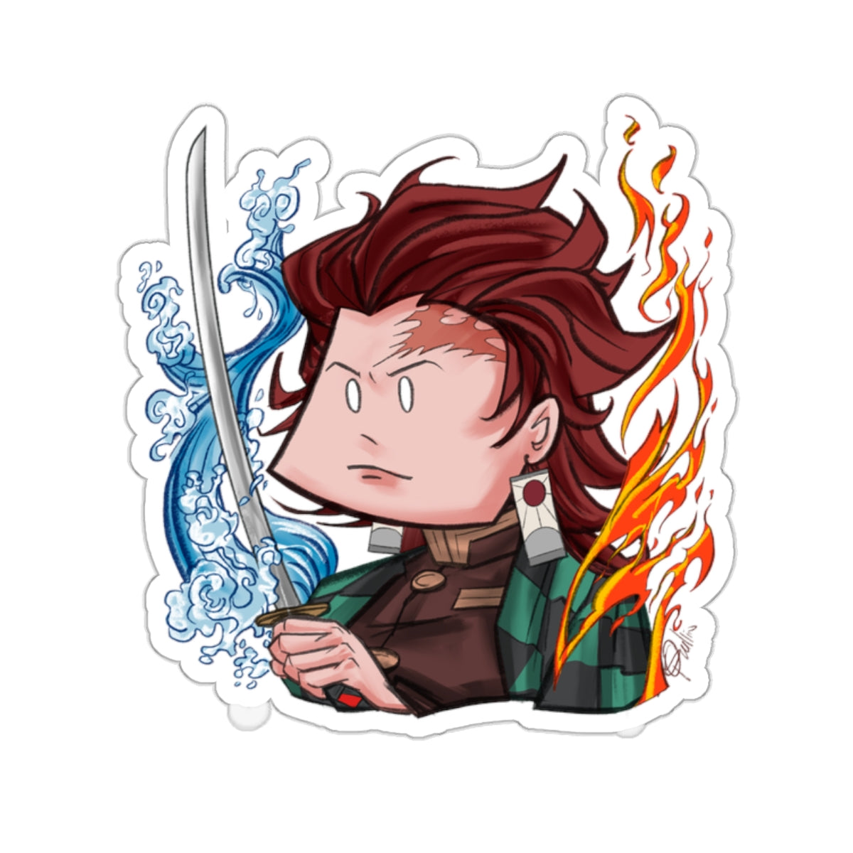 Demon Slayer Tanjiro Kamado Kiss-Cut Stickers