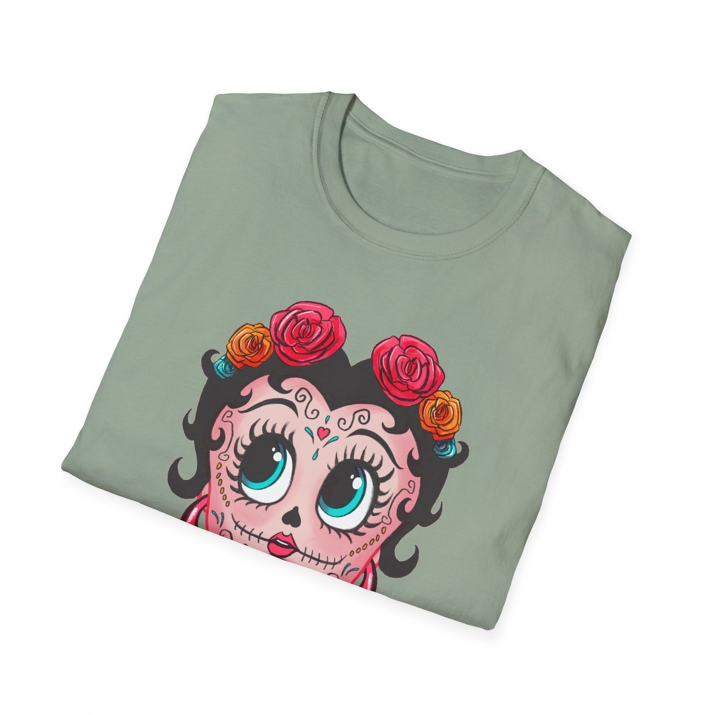 Betty Boop Dia de los Muertos Floral Skull T-Shirt