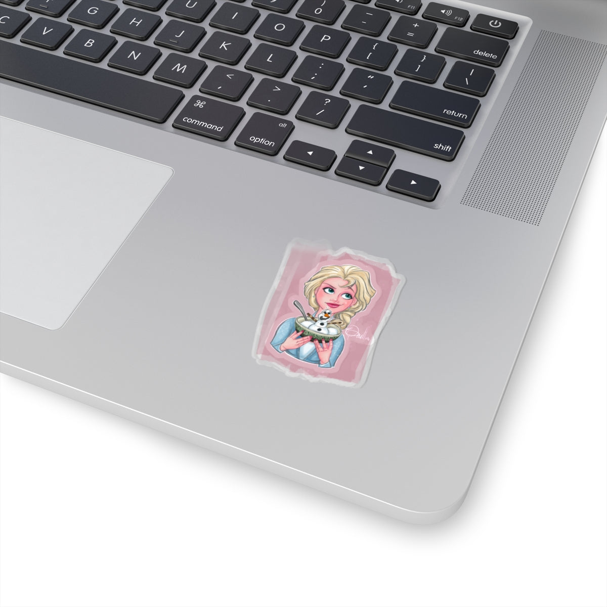 Elsa Eating an Olaf Snow Cone Sticker