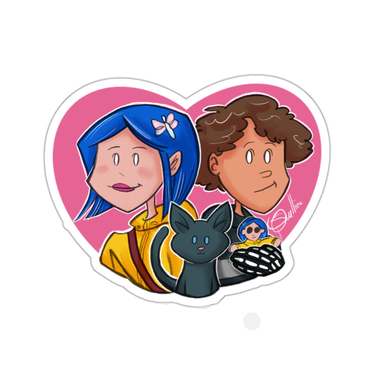 Whimsical Coraline & Wybie Kiss-Cut Stickers