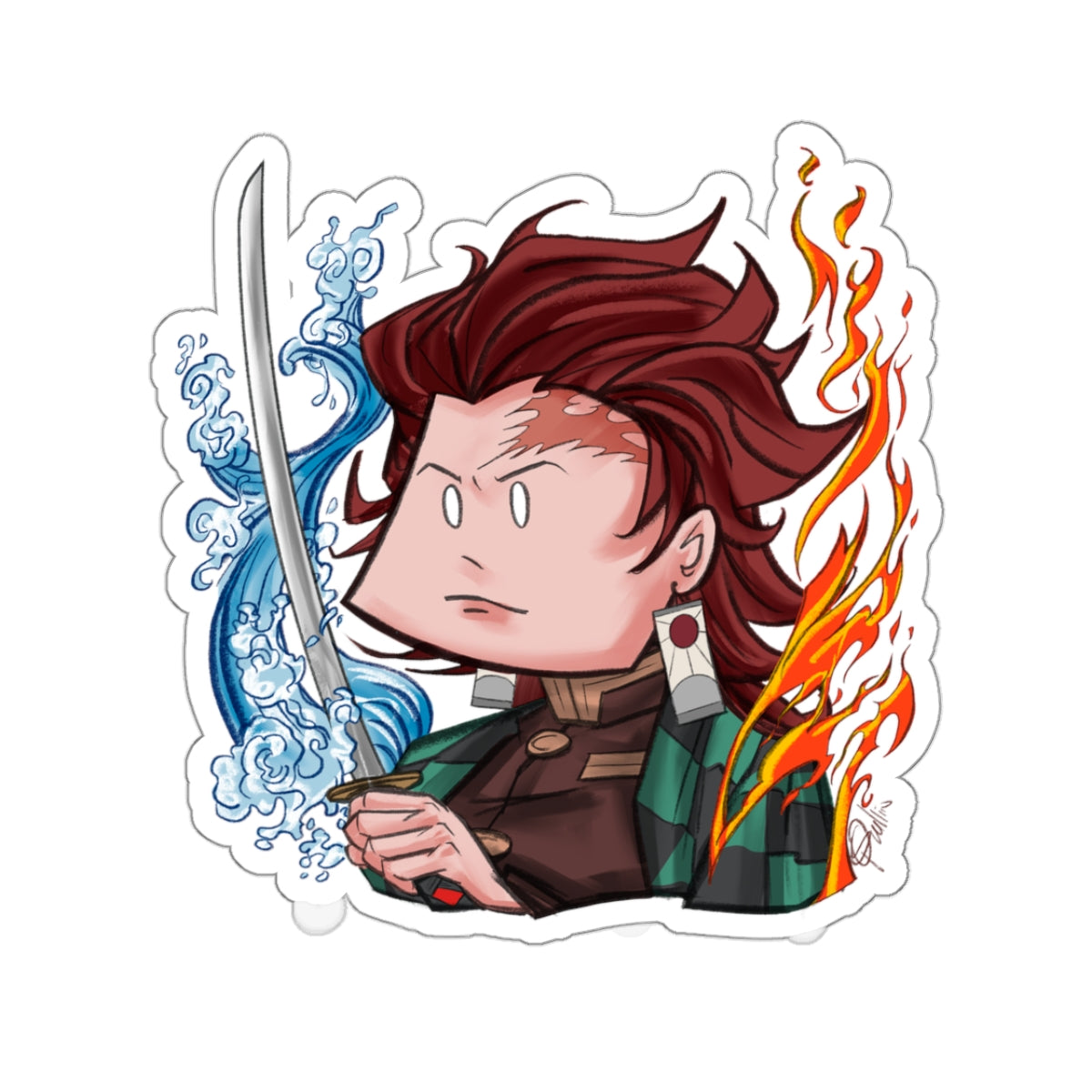 Demon Slayer Tanjiro Kamado Kiss-Cut Stickers