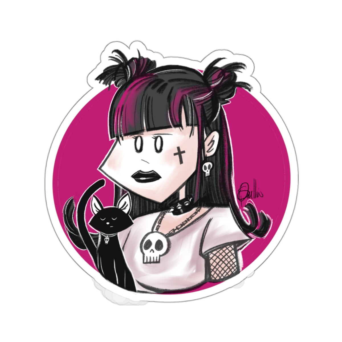 Goth Girl Kiss-Cut Stickers